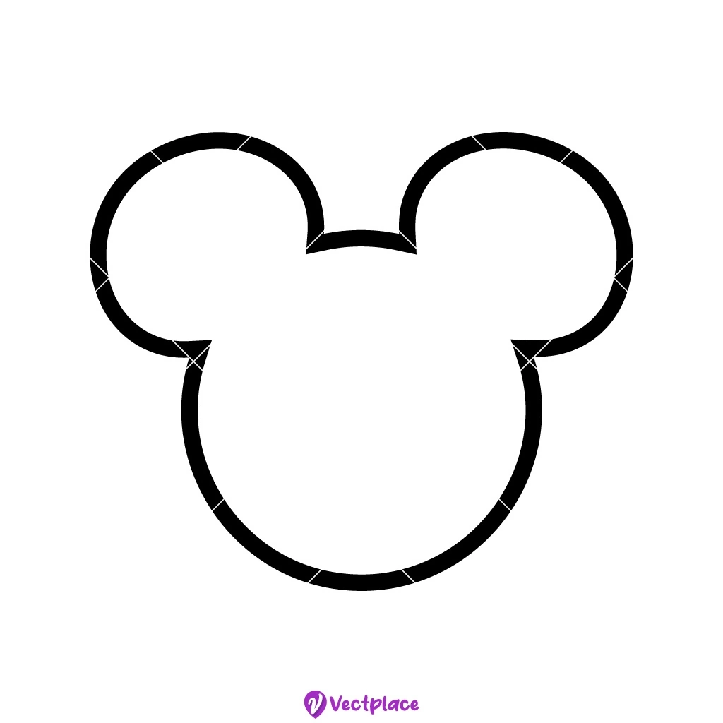 FREE Mickey Mouse Head Outline SVG Vectplace