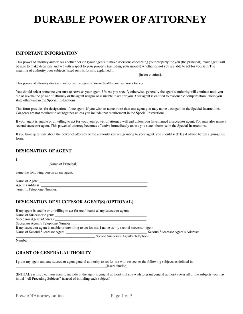 Free Power Of Attorney Forms And PDF Templates