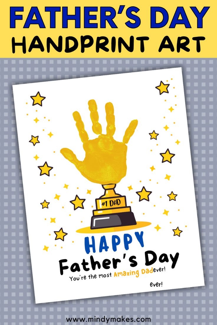Free Printable 1 Dad Trophy Handprint Art Creative Kid s Activities