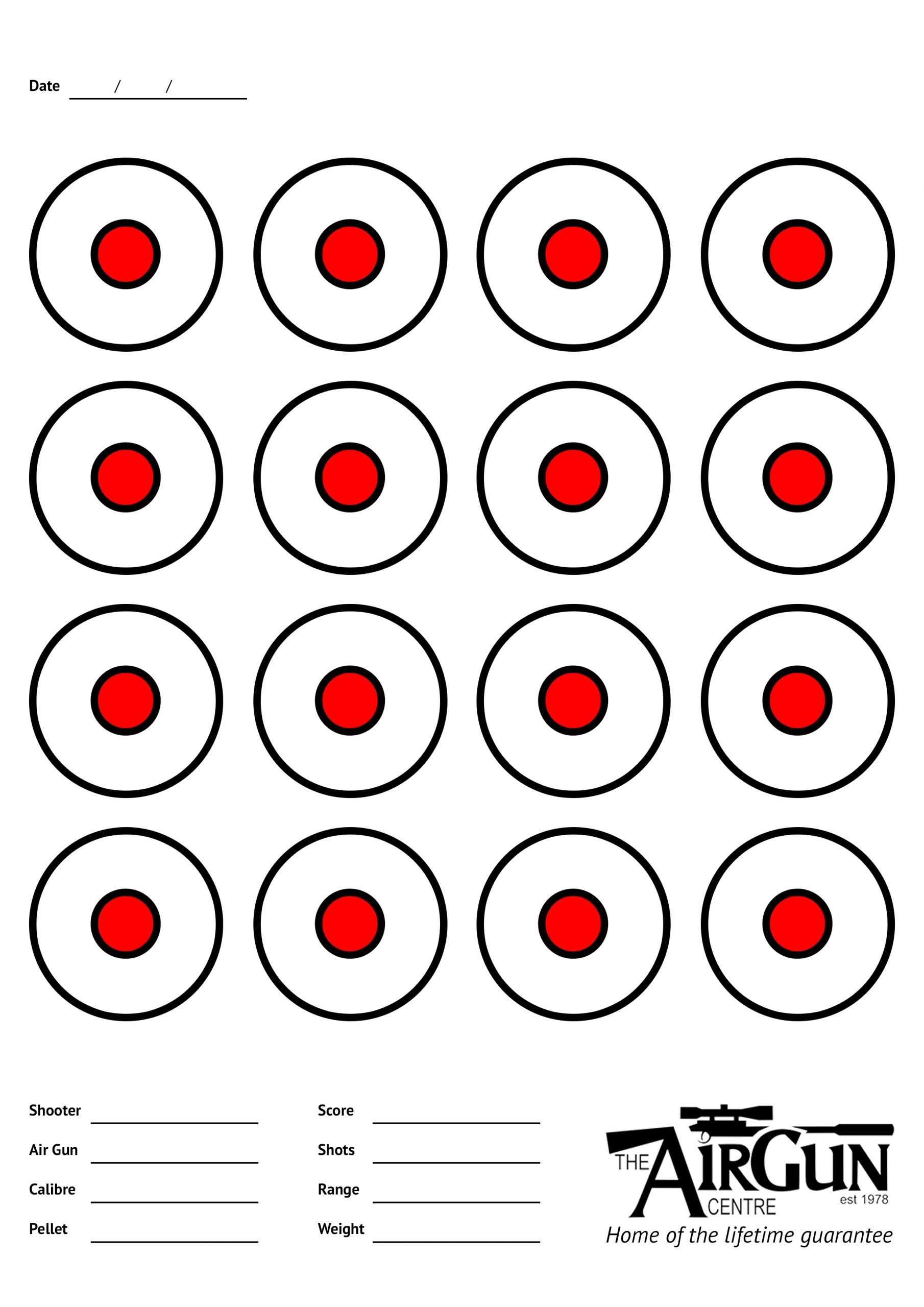 Free Printable Air Rifle Targets A4 17cm amp 14cm The Airgun Centre
