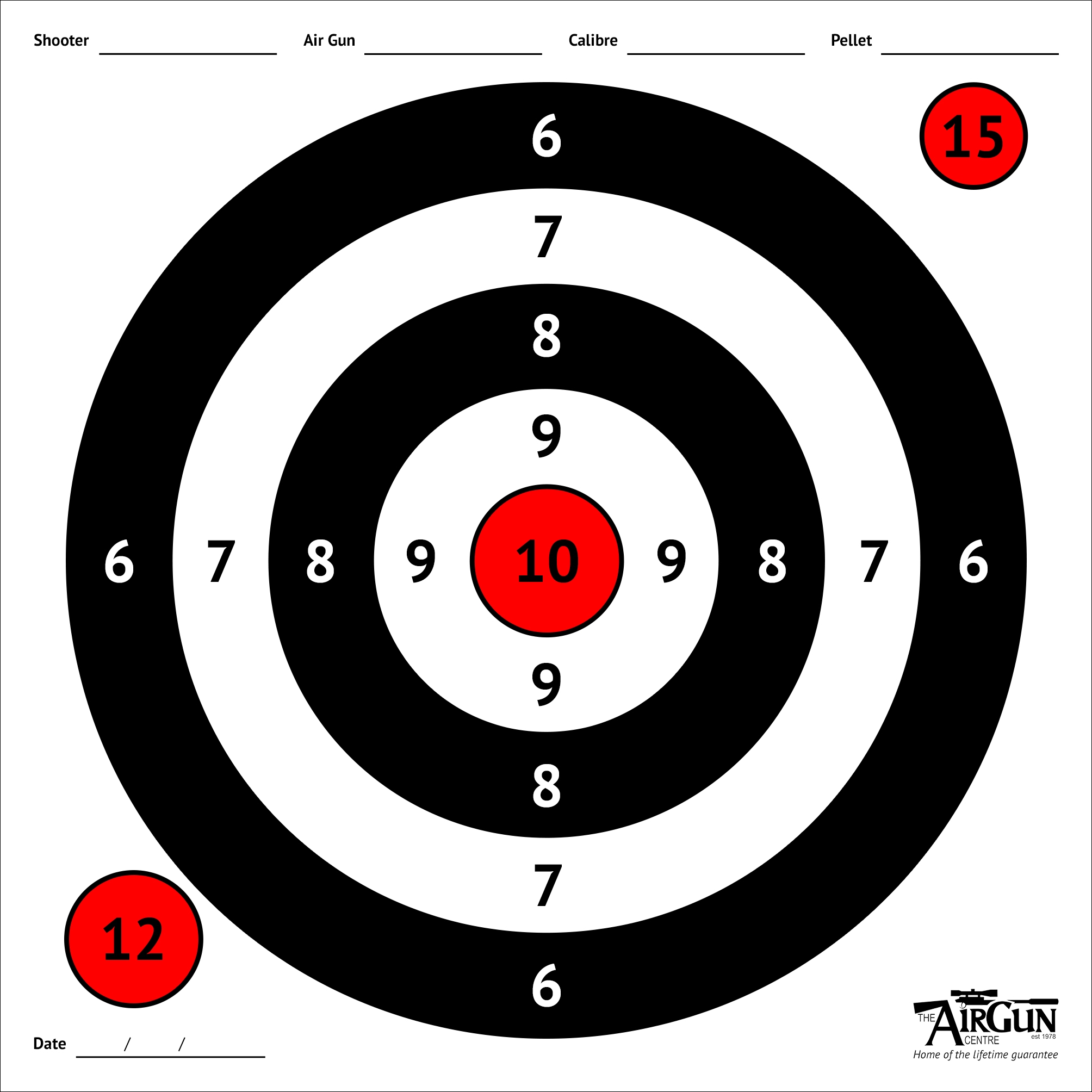 Free Printable Air Rifle Targets A4 17cm amp 14cm The Airgun Centre