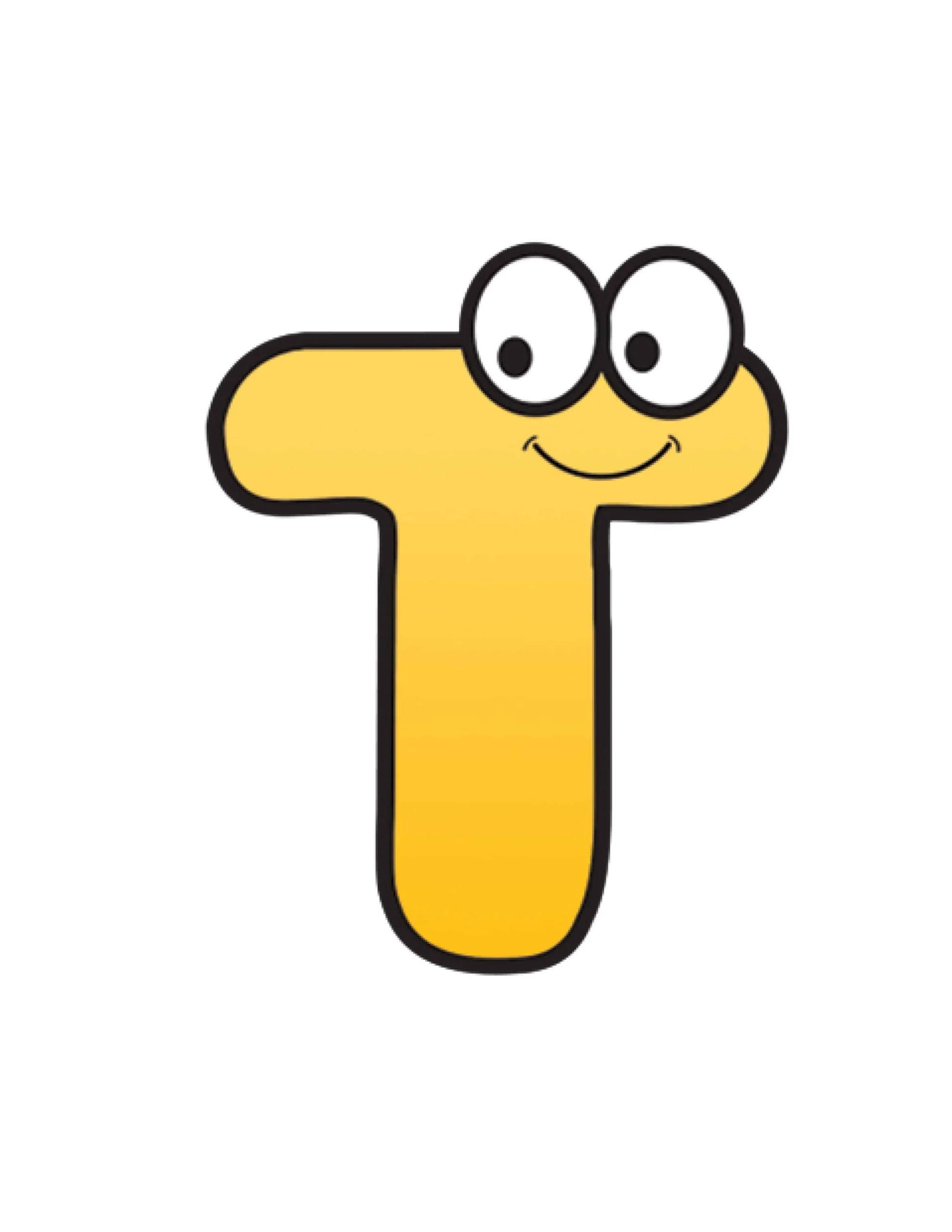 Free Printable Alphabet Letters Colorful Cartoon Letter T