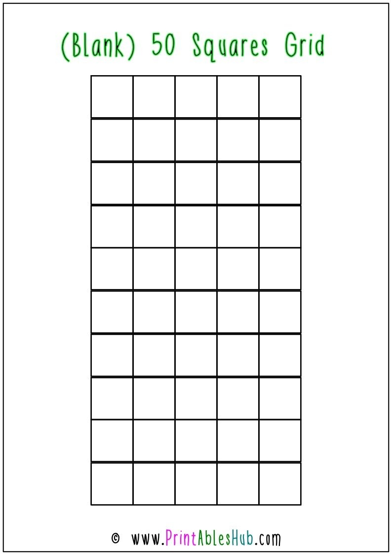Free Printable Blank 50 100 amp 200 Squares Grid Templates PDF 