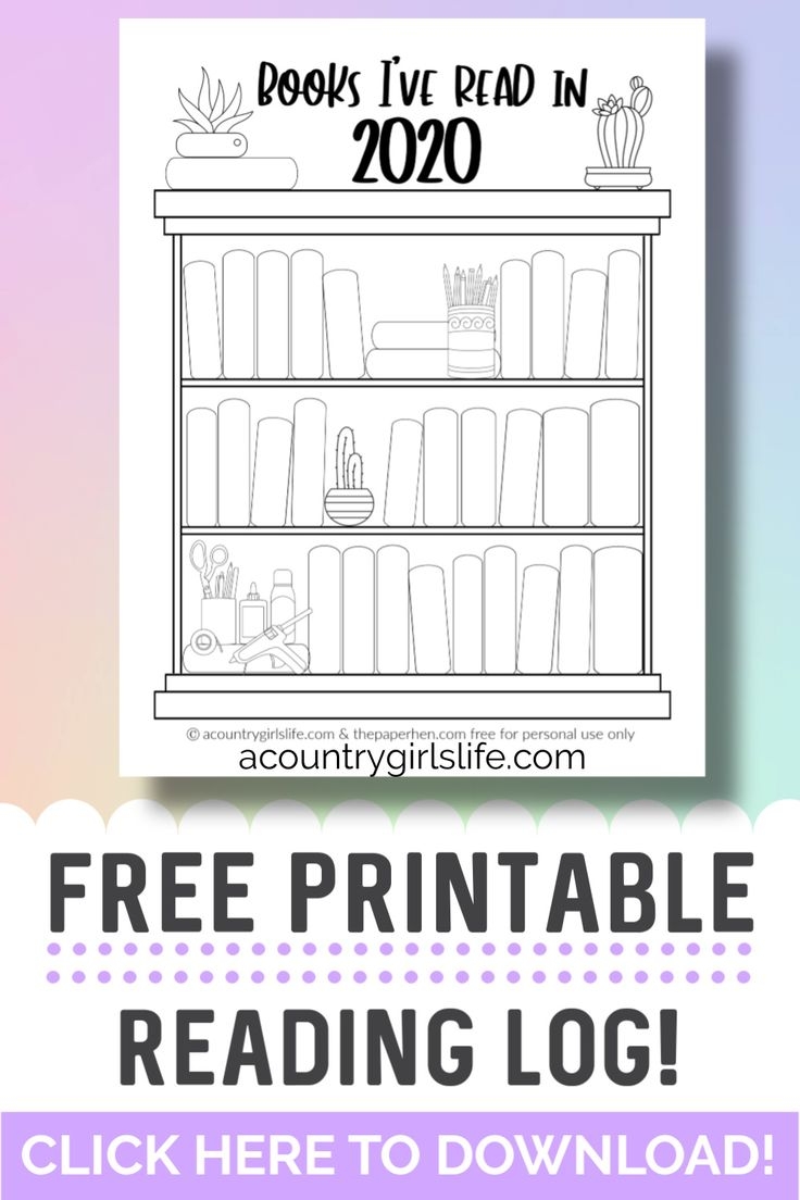 FREE Printable Bookshelf Reading Log Tracker And Coloring Page For 