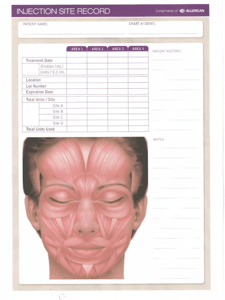 Free Printable Botox Face Chart Fill Out amp Sign Online DocHub