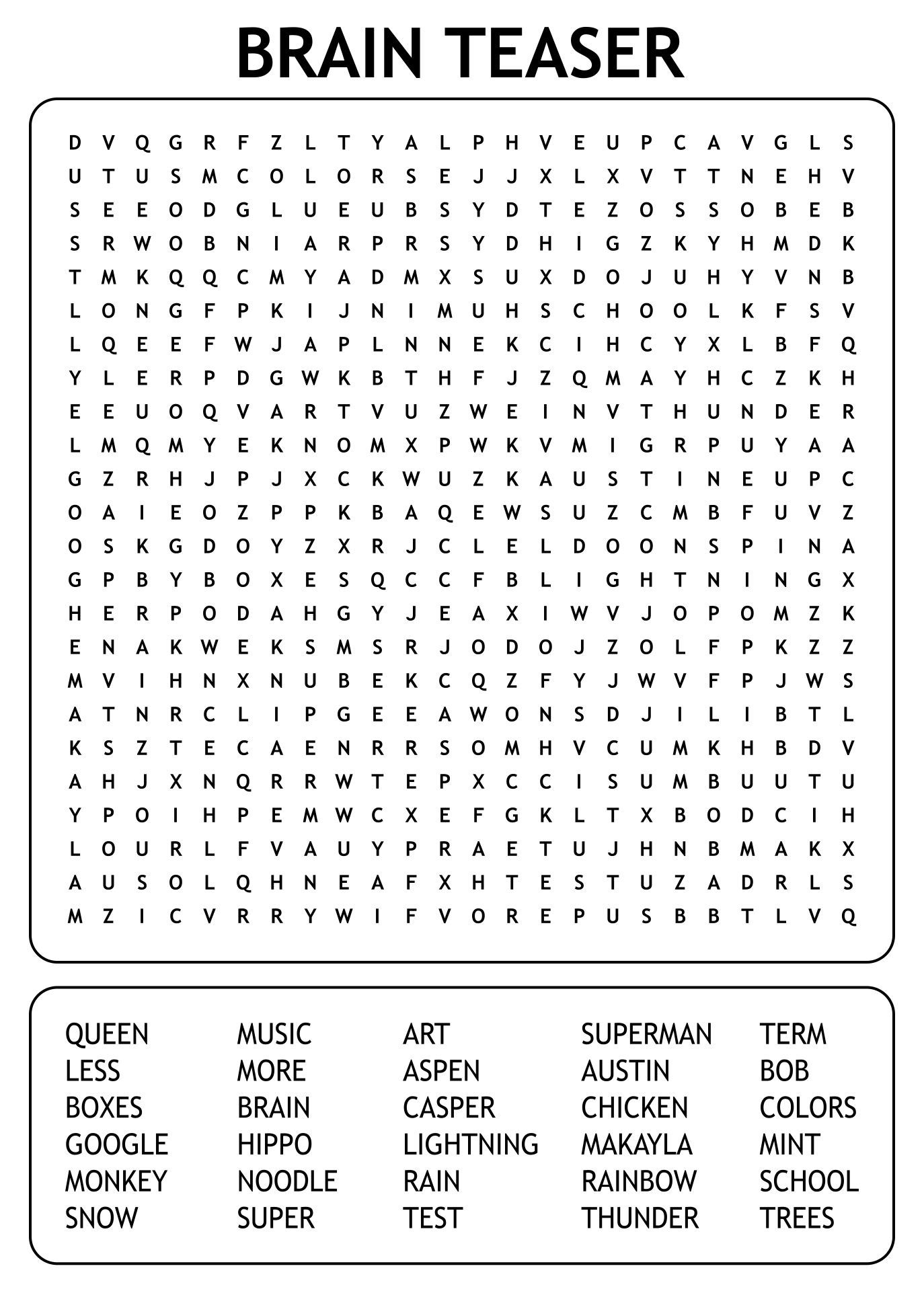 Free Printable Brain Teasers And Puzzles With Answers