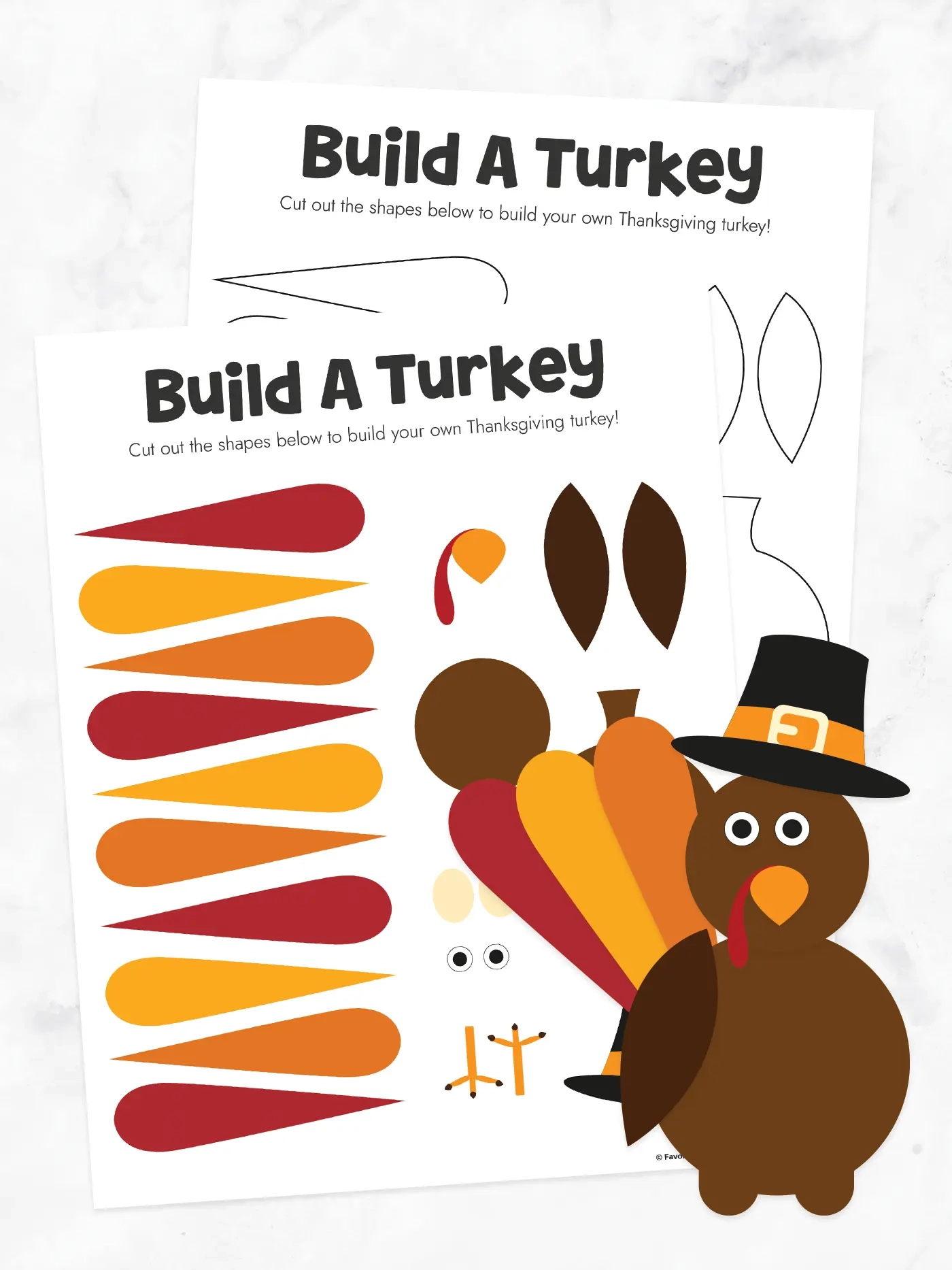 Free Printable Build A Turkey Cutout Favorite Printables