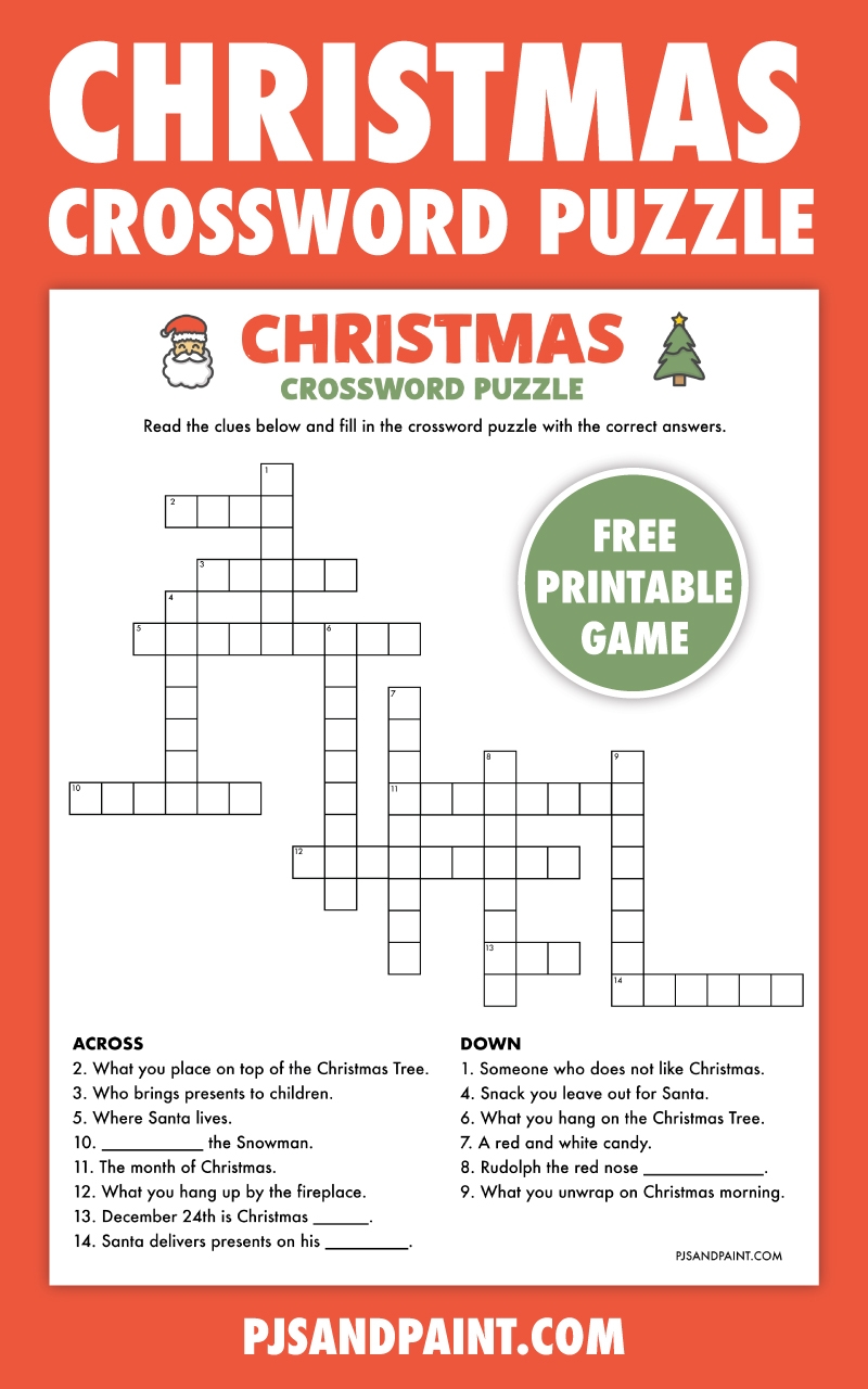 Christmas Crossword Puzzle Printable Free