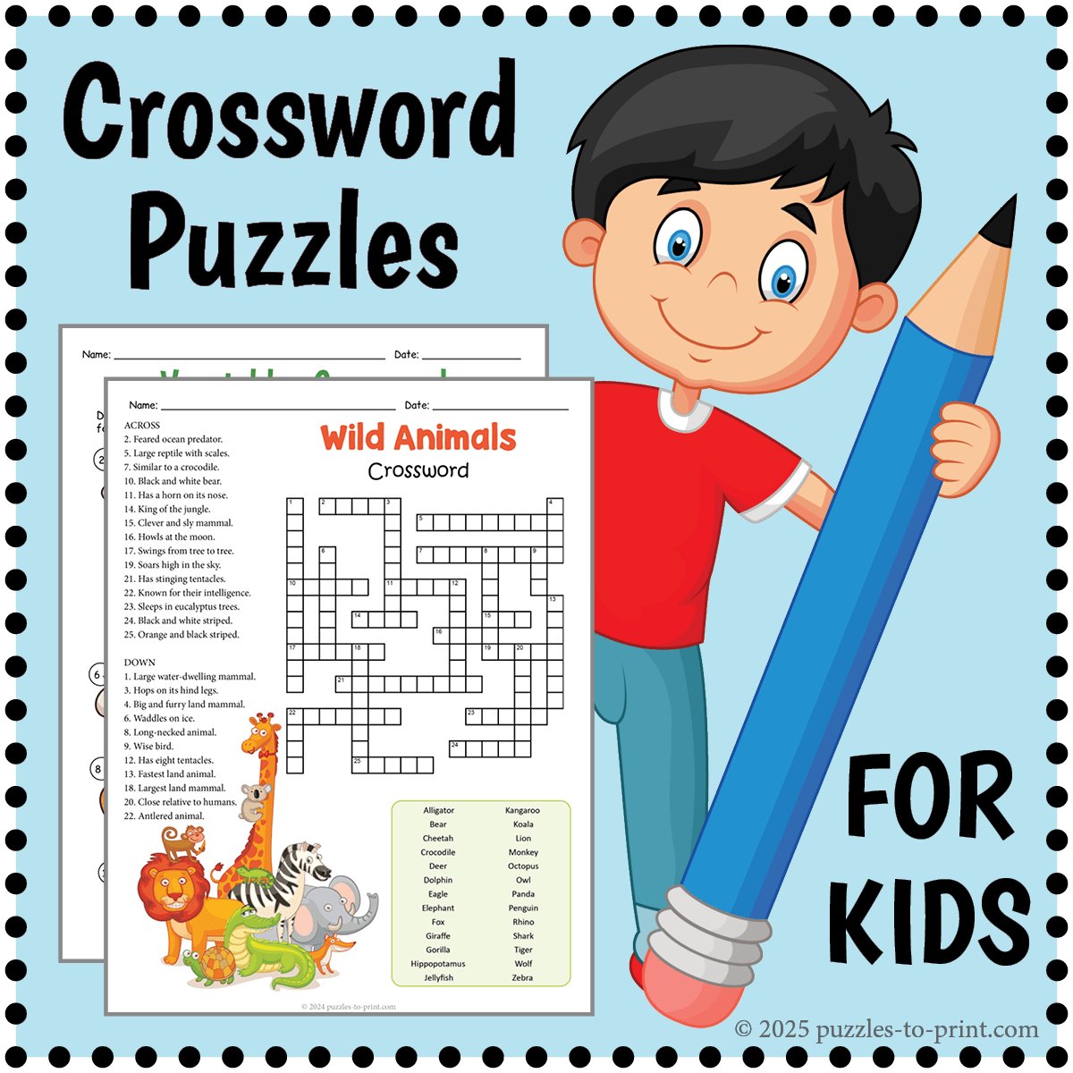 Kid Crossword Puzzles Printable