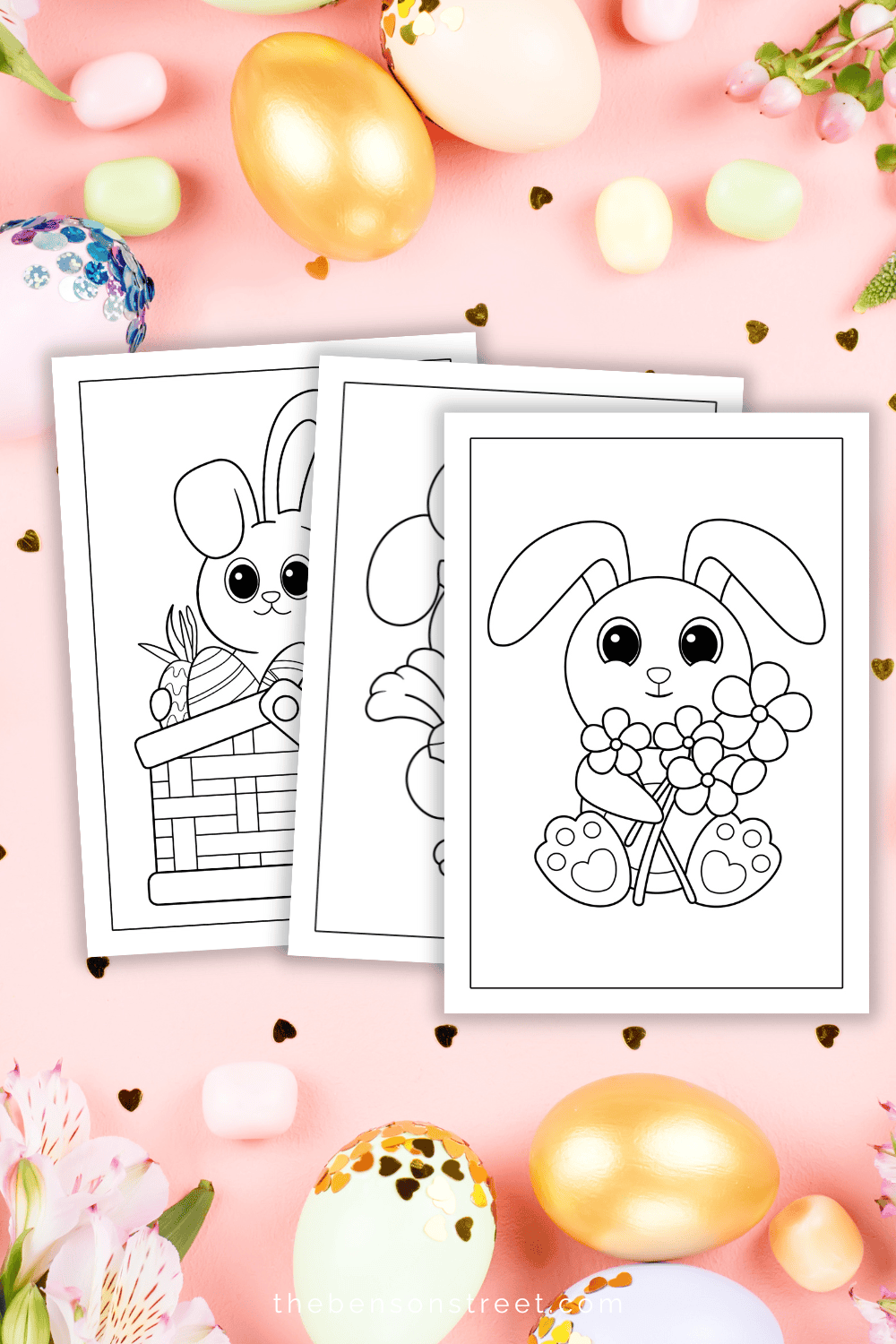 Free Printable Easter Bunny Coloring Pages 8 Sheets The Benson 