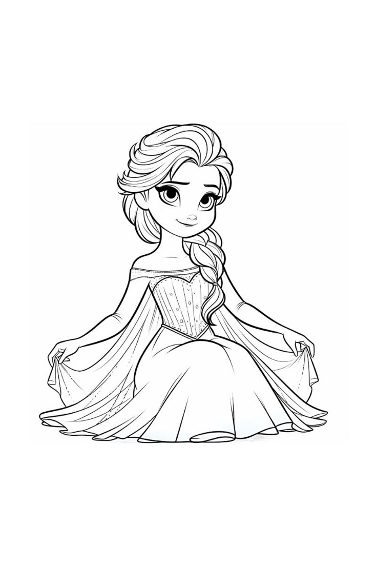 Free Printable Elsa Frozen Coloring Page Clipart For Kids And 