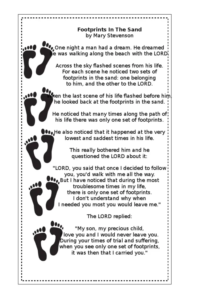 Free Printable Footprints Poem PDF