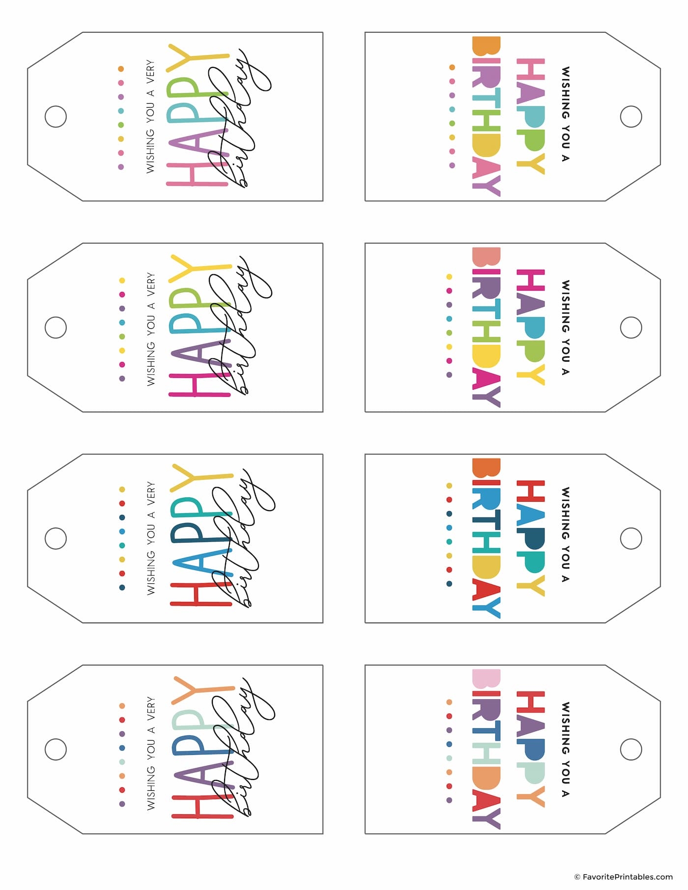 Printable Birthday Gift Tags