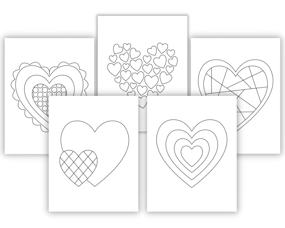 Hearts Coloring Pages Printable