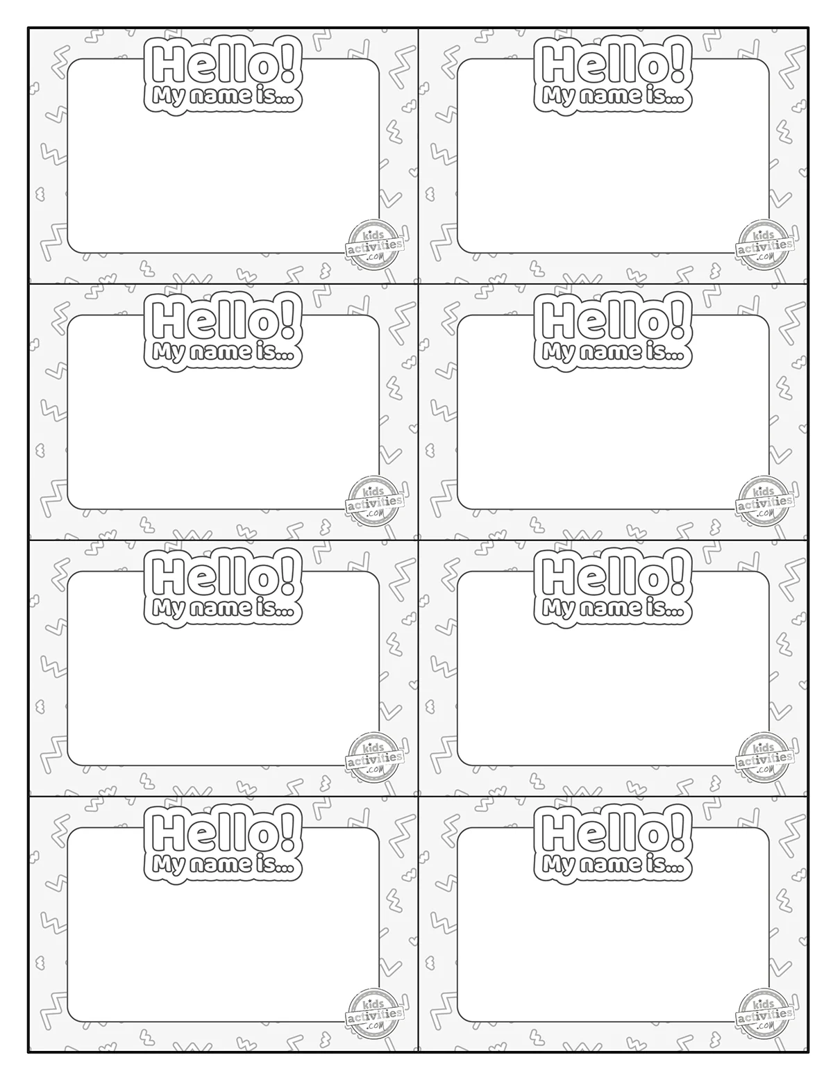 Free Printable Name Tags For School Parties amp More Kids 