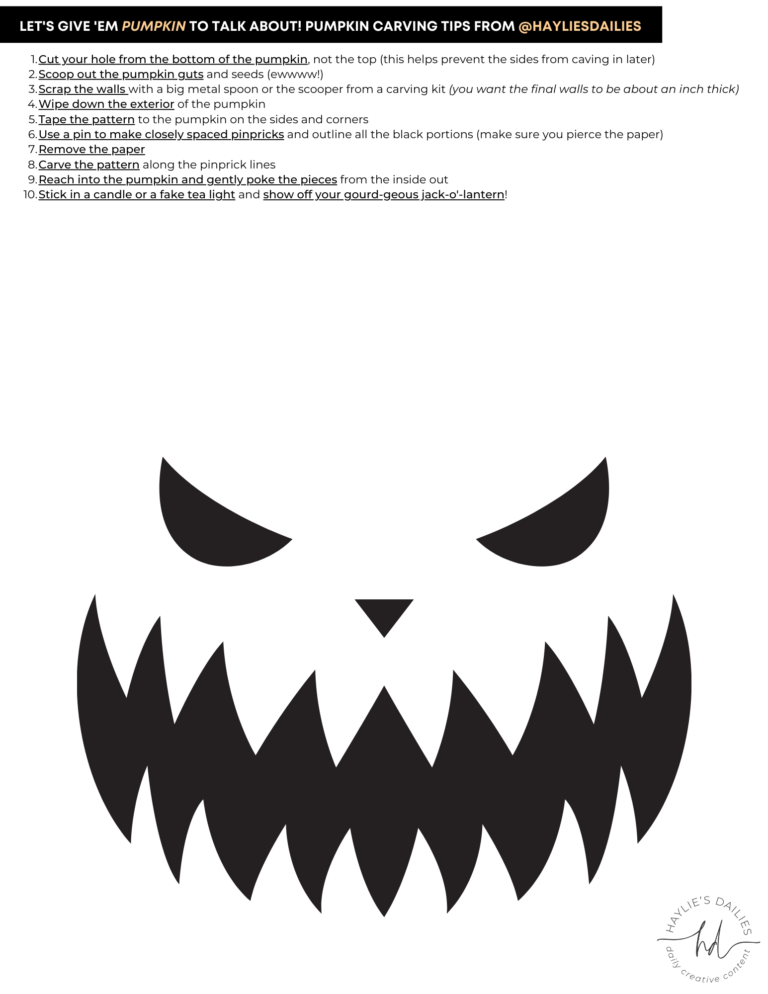 Jack O Lantern Faces Printable
