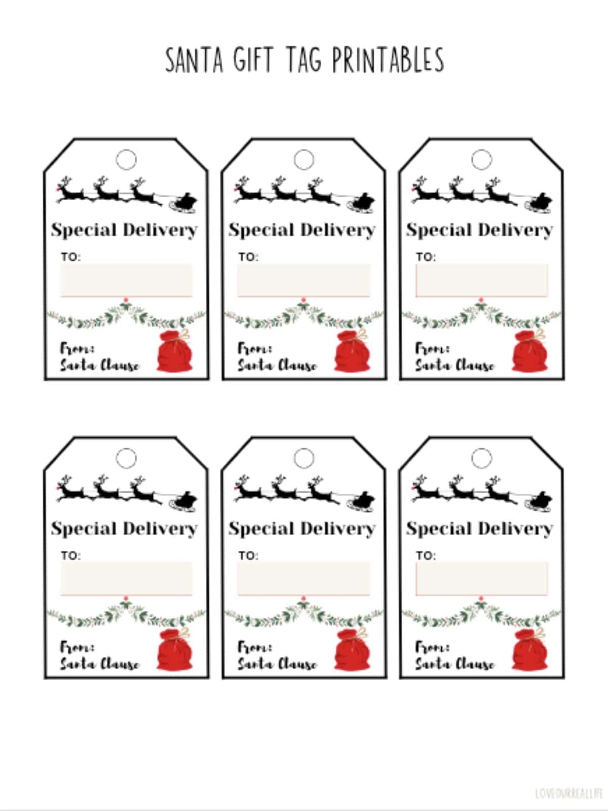 Santa Gift Tags Free Printable