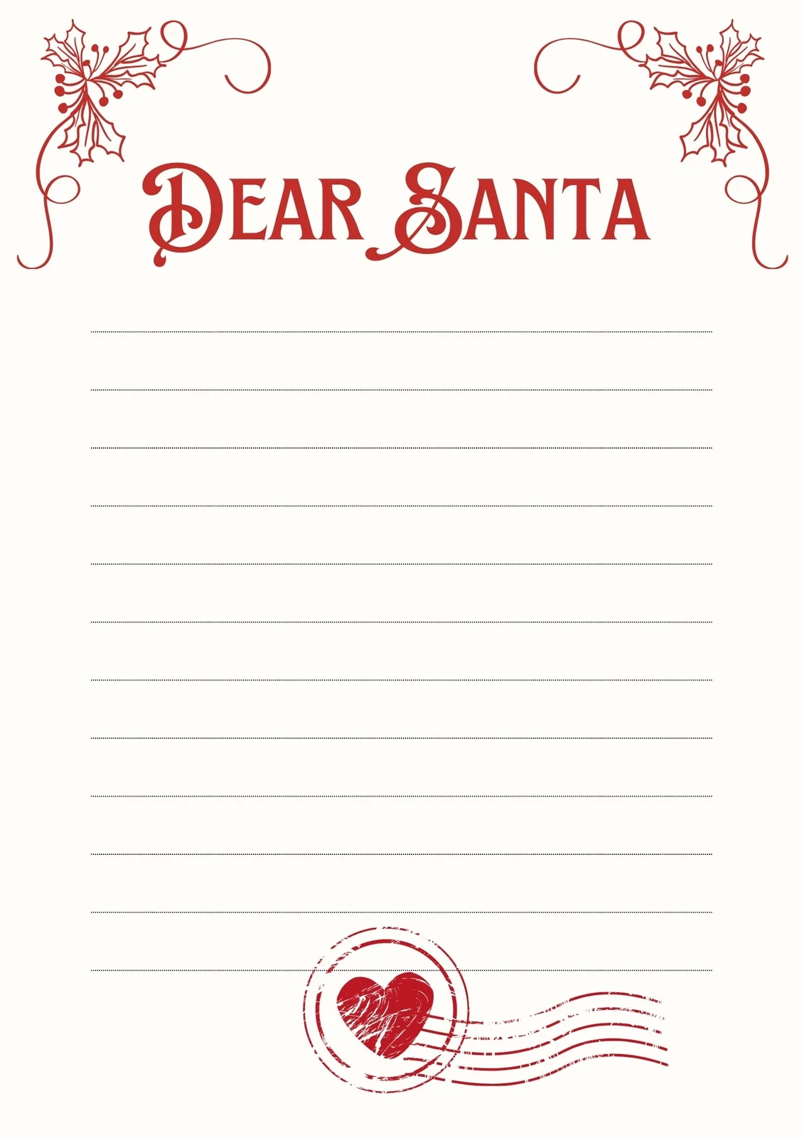 Free Printable Father Christmas Letter