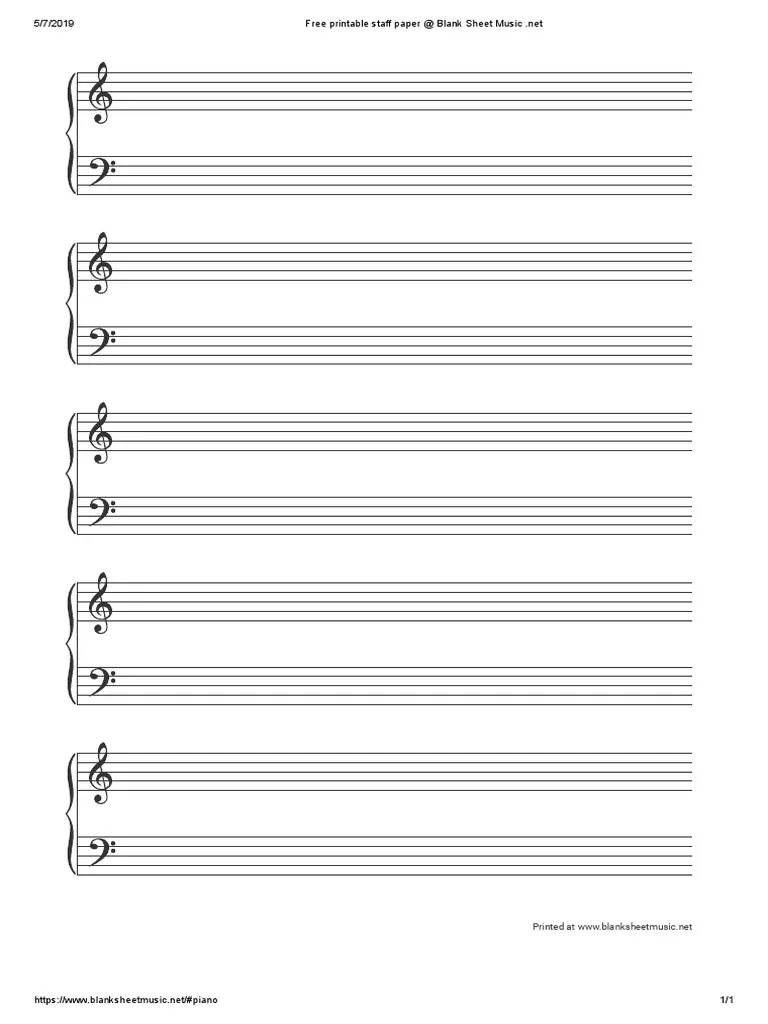 Music Staff Paper Printable