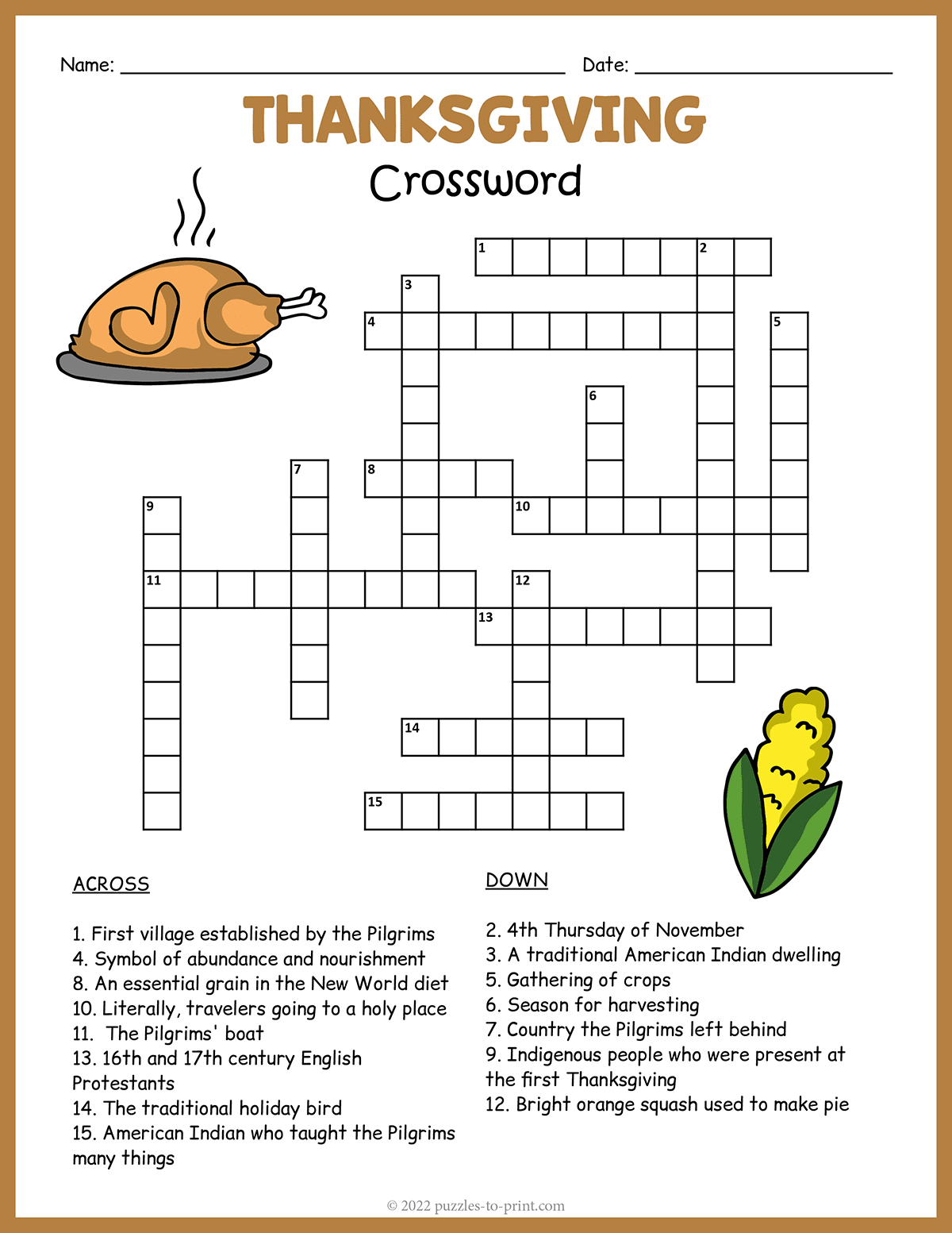 Picture Crossword Puzzles Printable