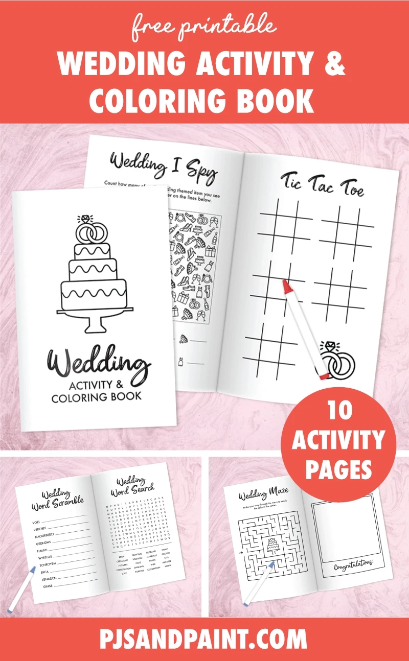 Free Printable Wedding Activity And Coloring Book For Kids Pjs 