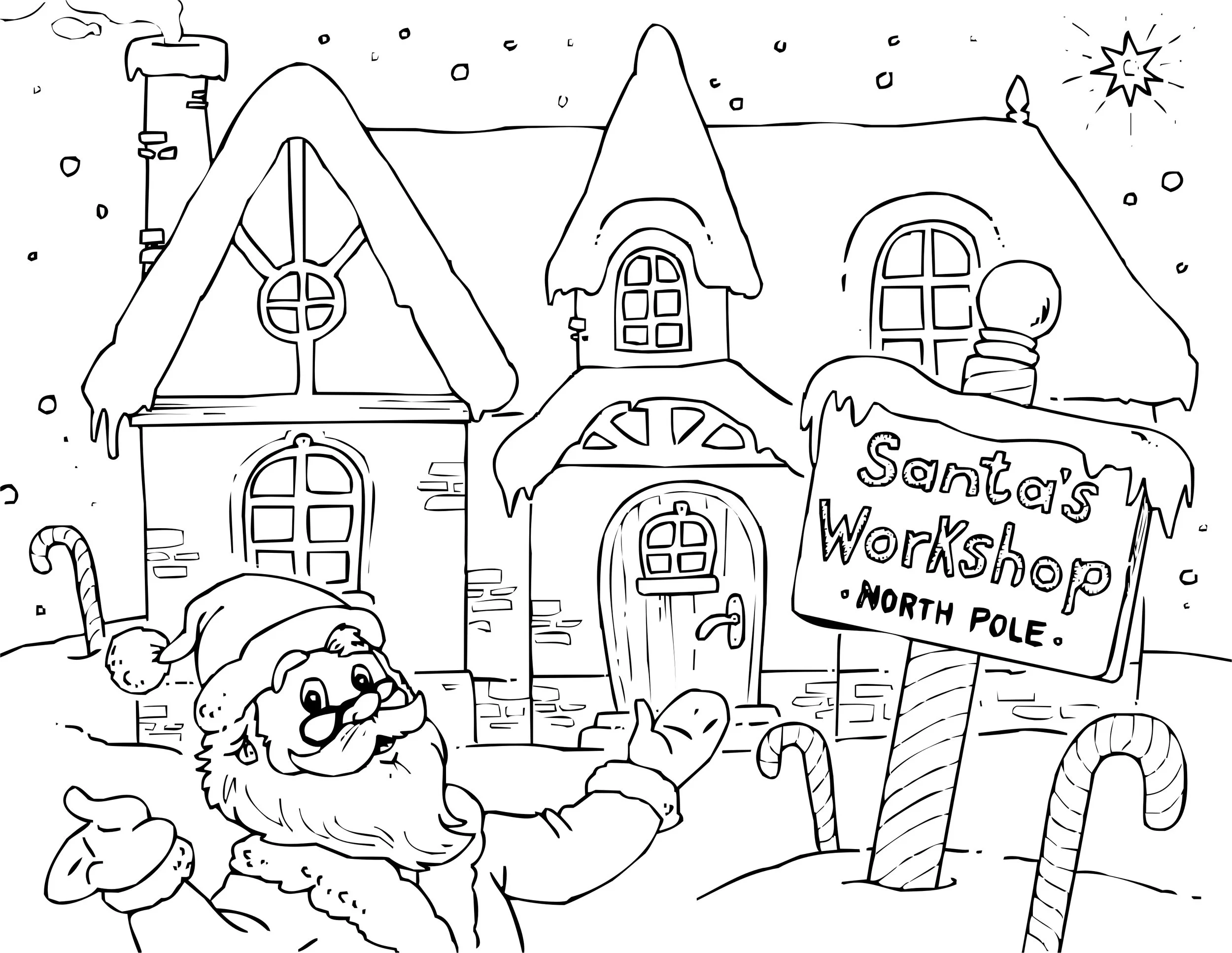 Free Santa s Workshop Coloring Pages amp Printable Elf Application 