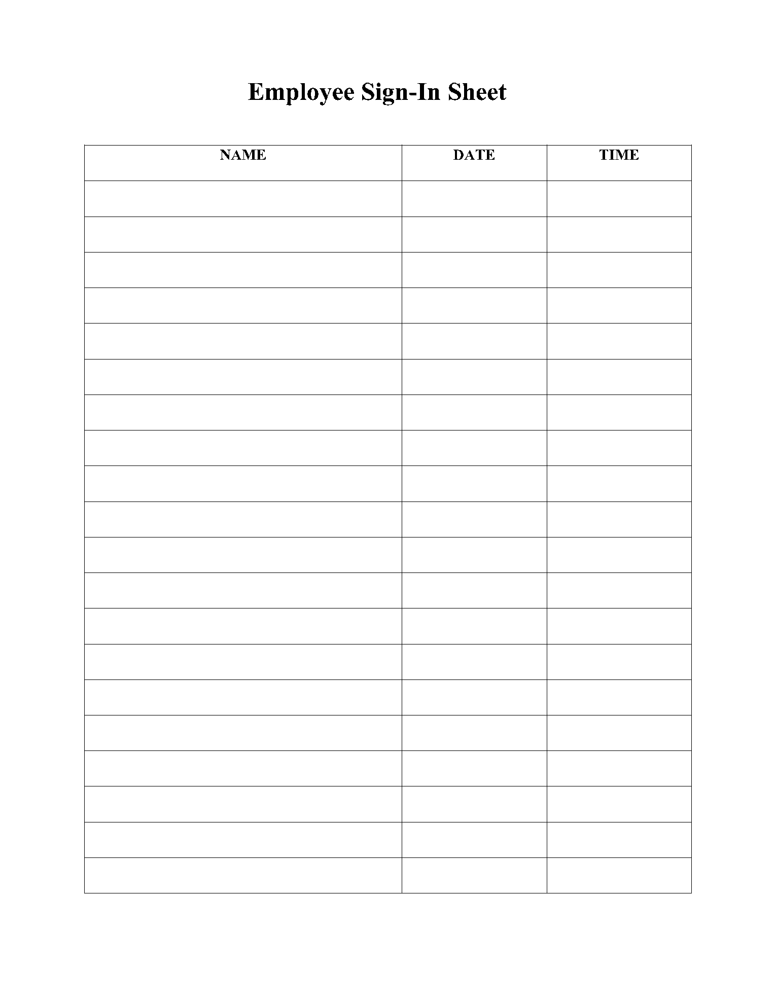Printable Sign Sheets