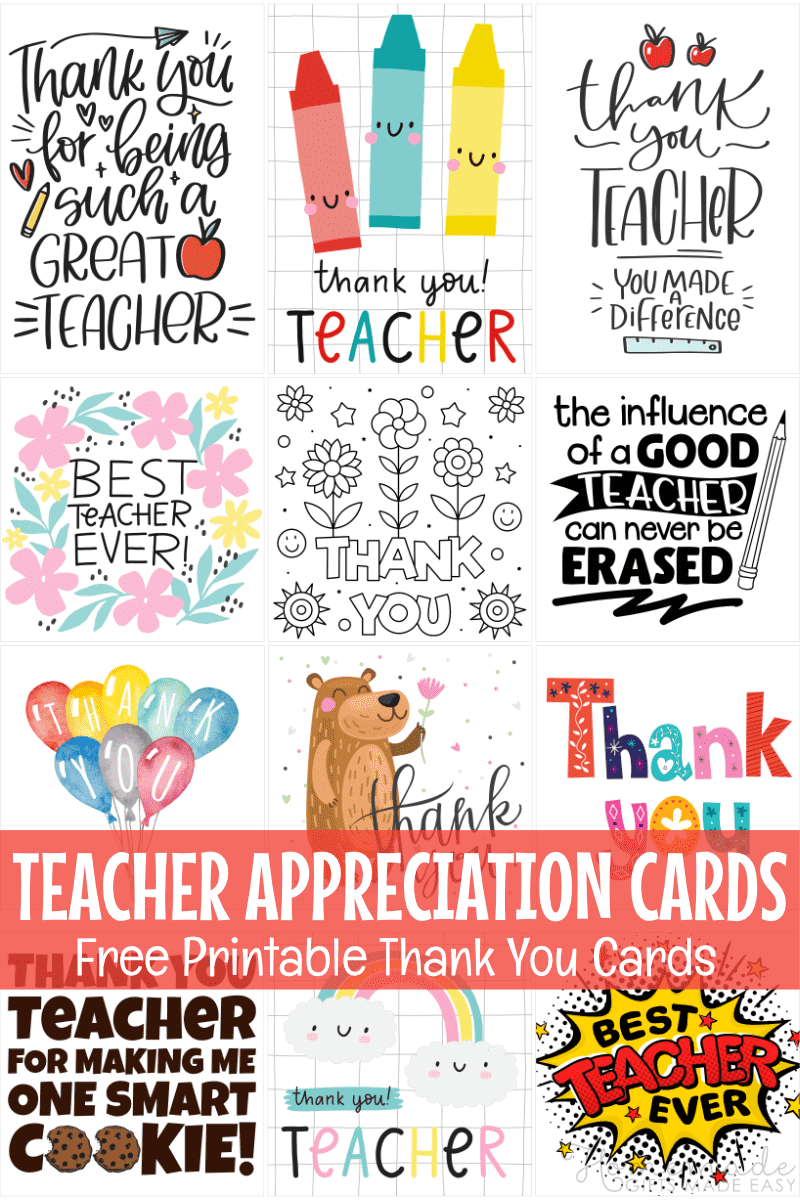 Free Teacher Appreciation Cards amp Thank You Cards For Teachers 2025