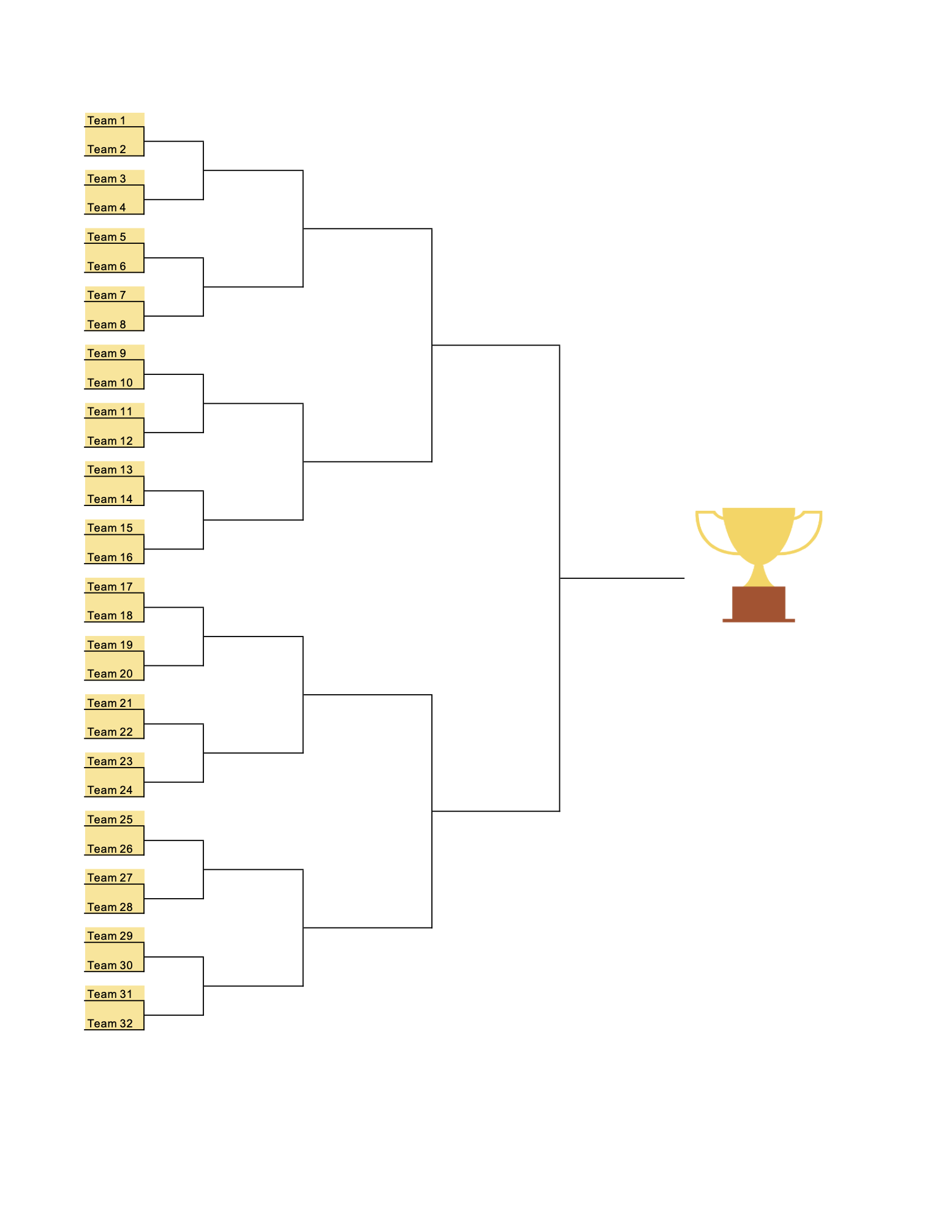 Free Tournament Bracket Templates Fillable PDFs