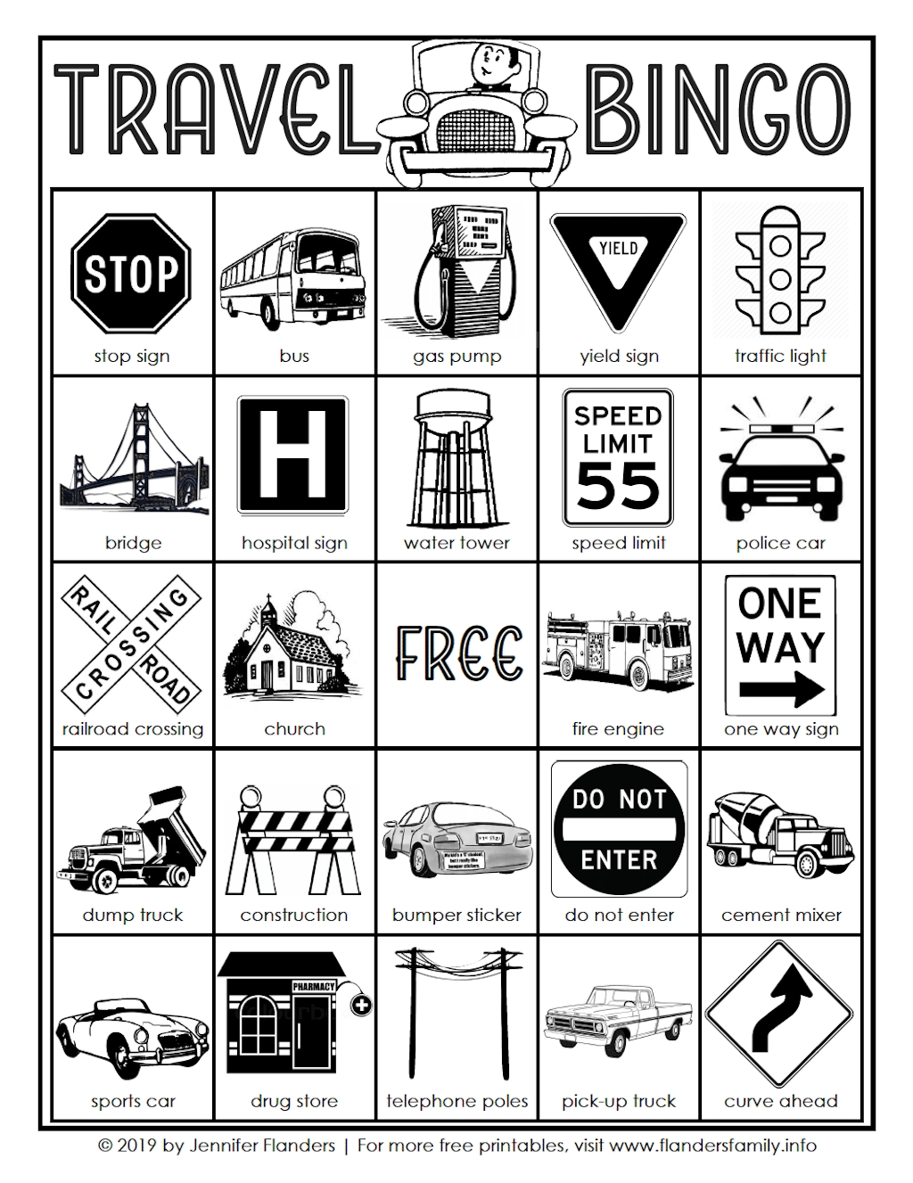 Free Travel Bingo Cards Flanders Family Home Life