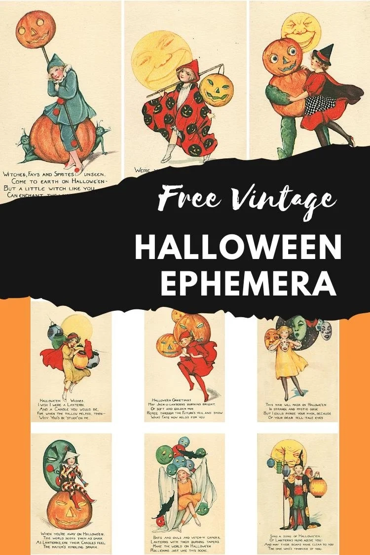 Free Vintage Halloween Ephemera Printable Tags amp Cards For 