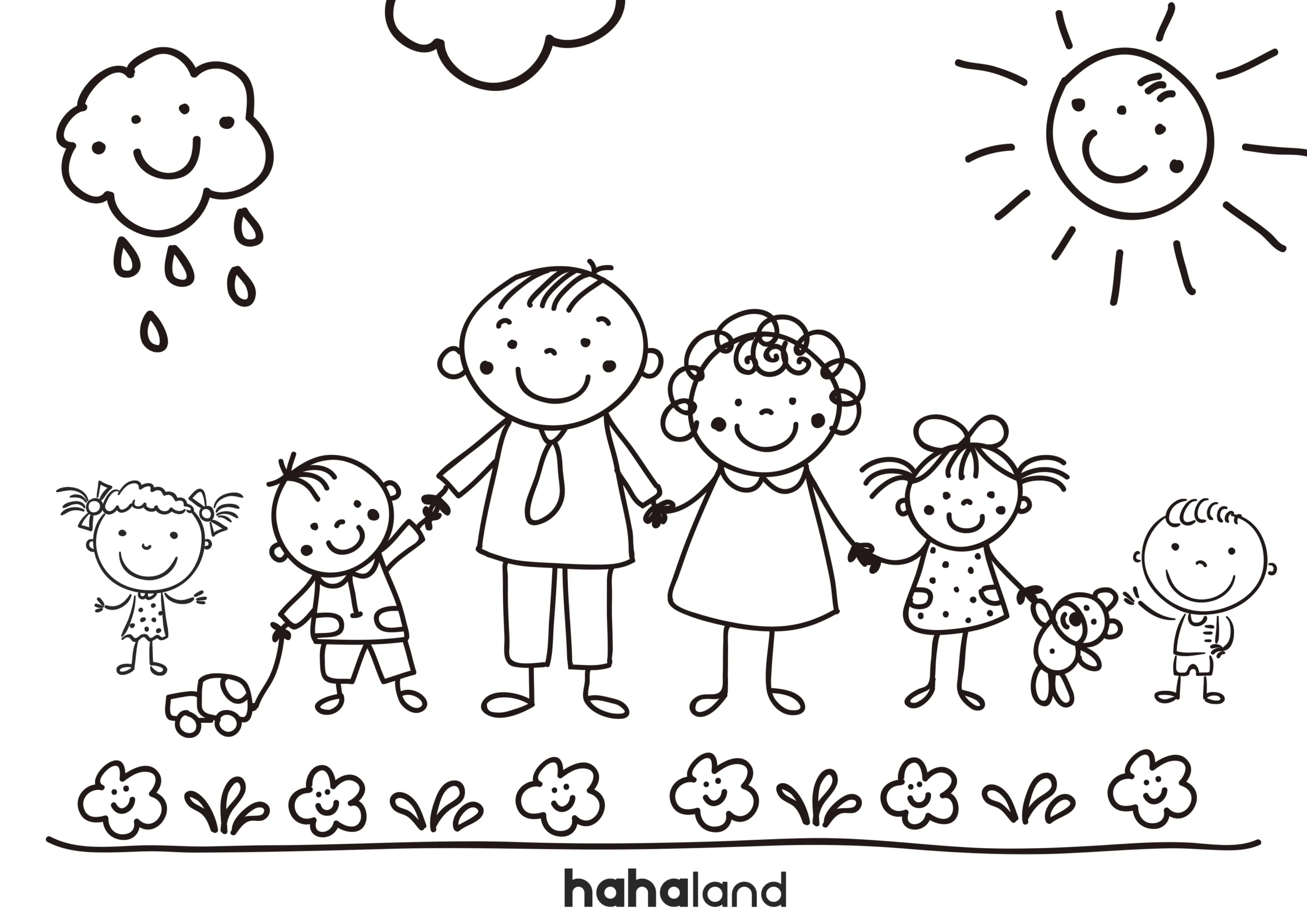 FREE We Are Family Coloring Pages Hahaland