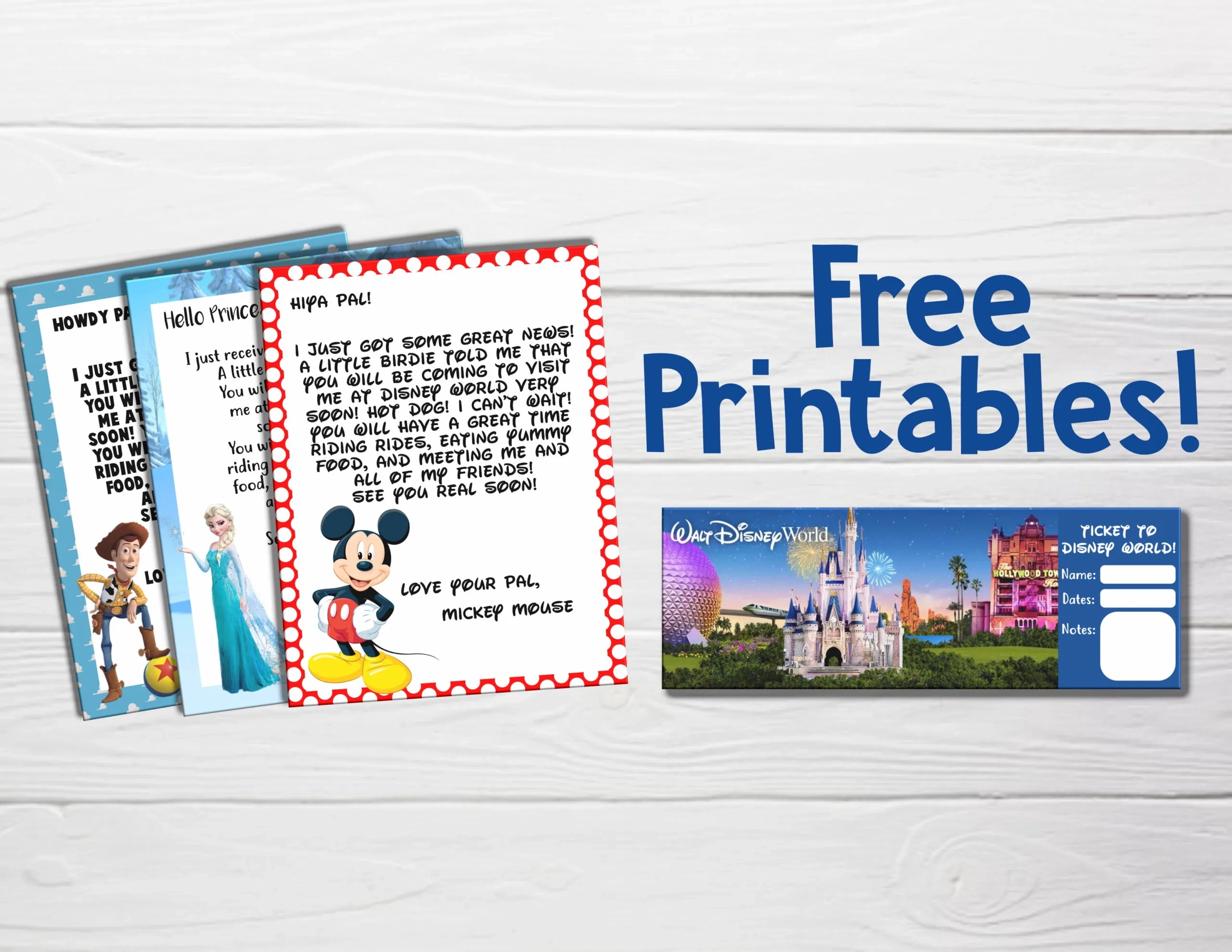 Free You 39 re Going To Disney World Printable Letters And Tickets 