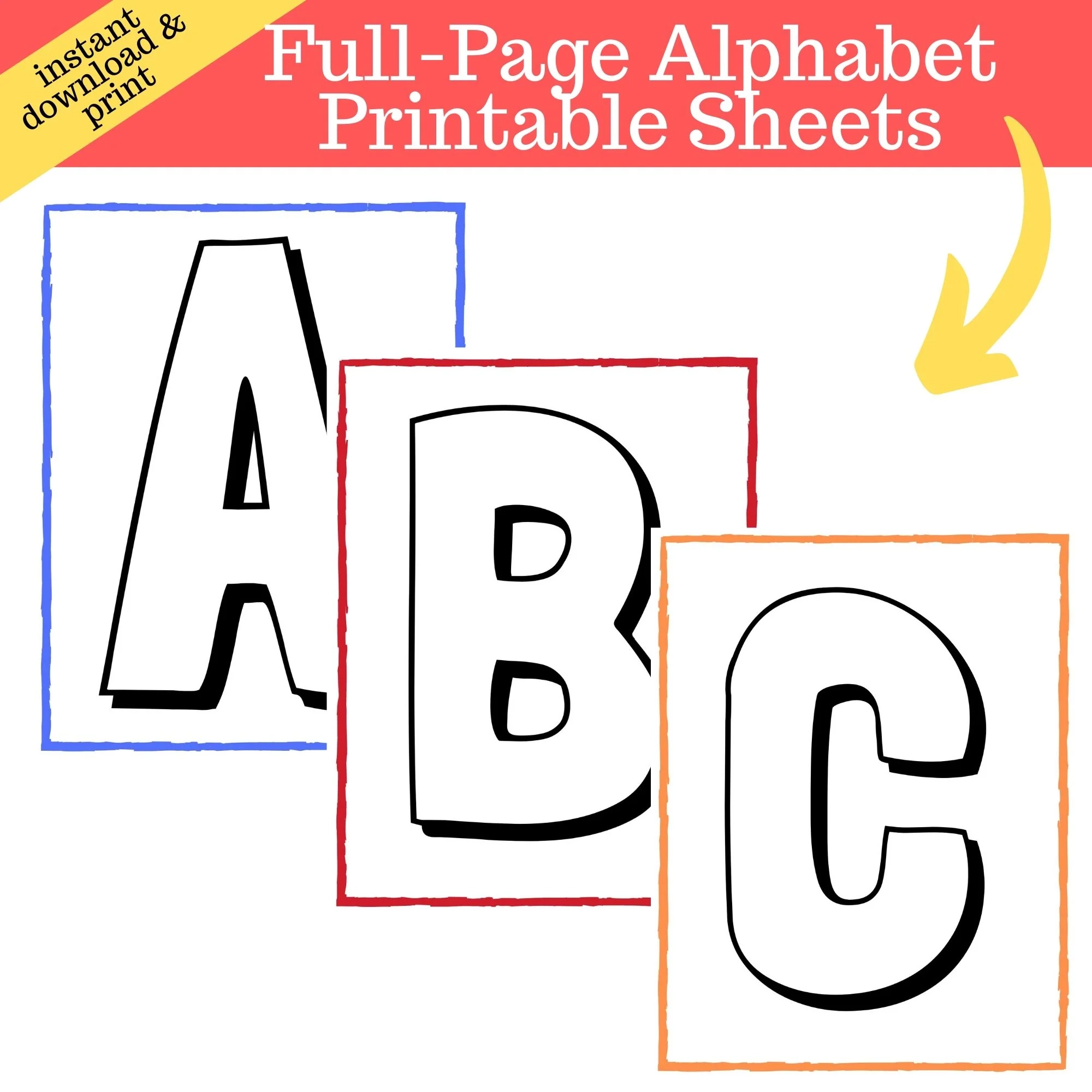Full Page Letter Printable Sheets Printable Bulletin Board Letters A Z 