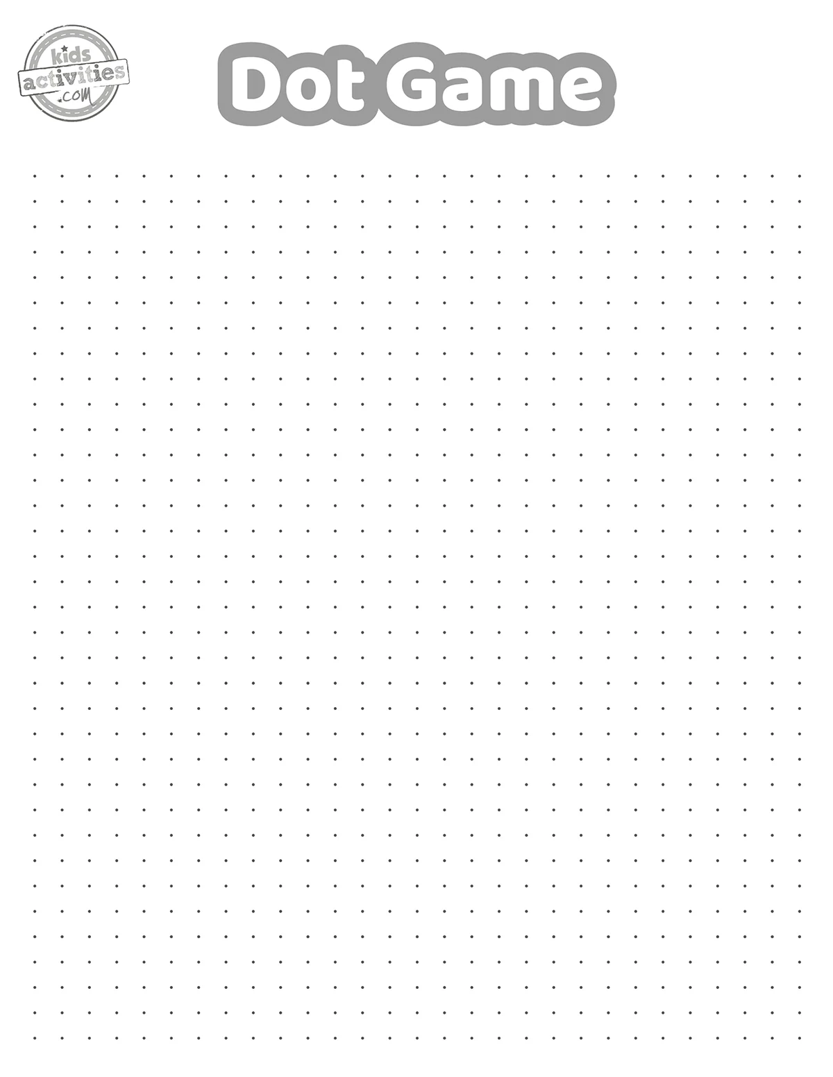 Fun amp Free Dot Game Printable Kids Activities Blog