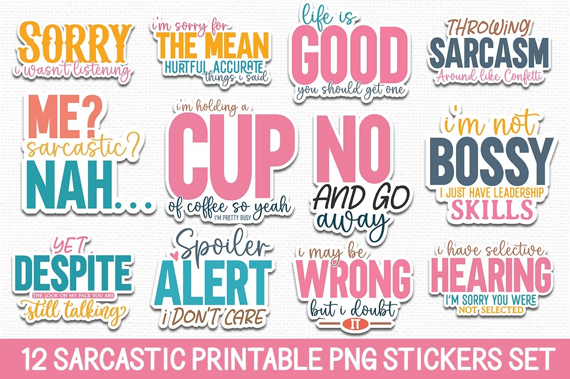 Funny Printable Sticker Set