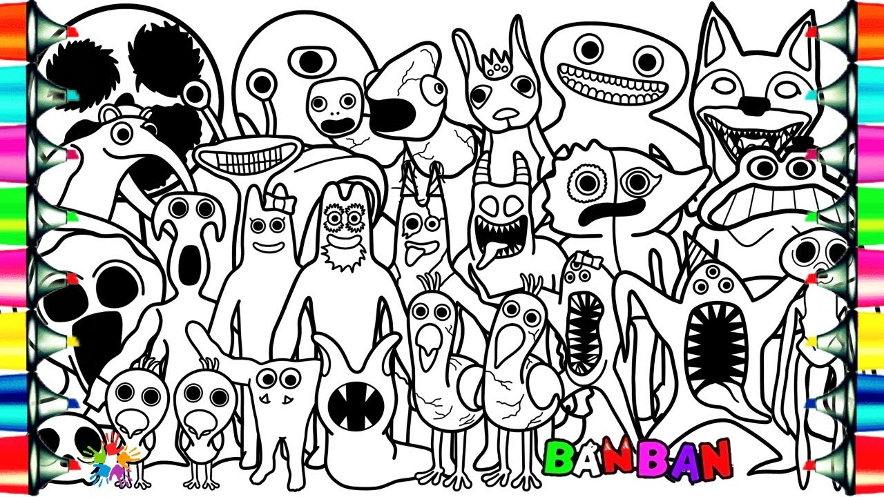 Garten Of Banban 1 2 3 4 5 6 7 8 Coloring Pages Size Comparison Of Garten Of Banban NCS