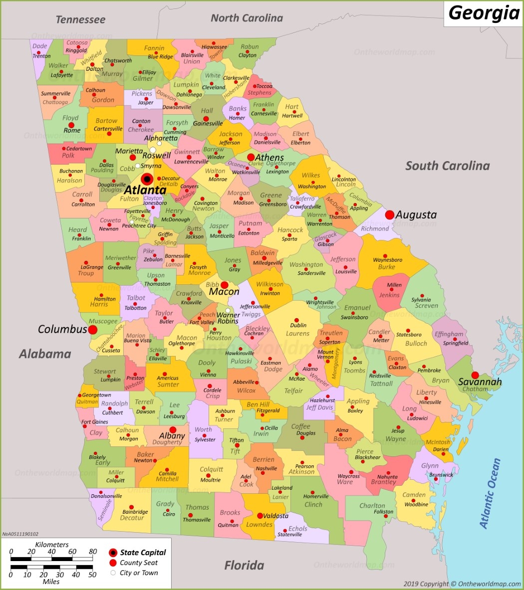 georgia state map usa maps of georgia ga