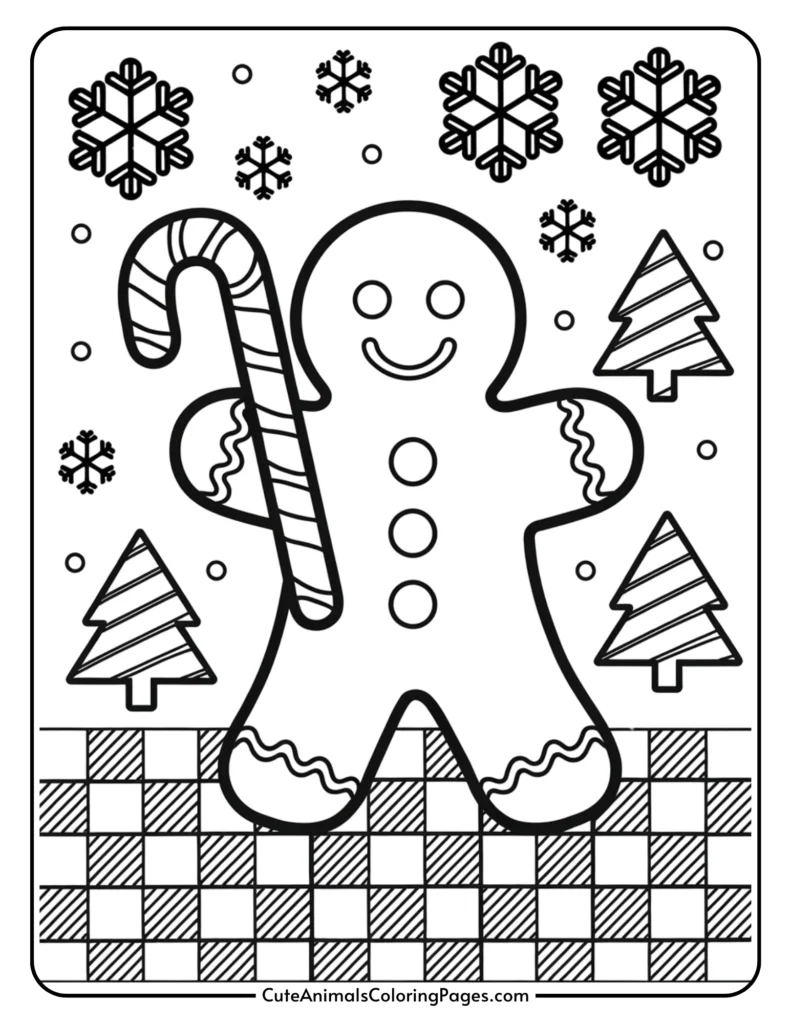 Gingerbread Man Coloring Page 12 Fun PDF Printable Pages Cute 