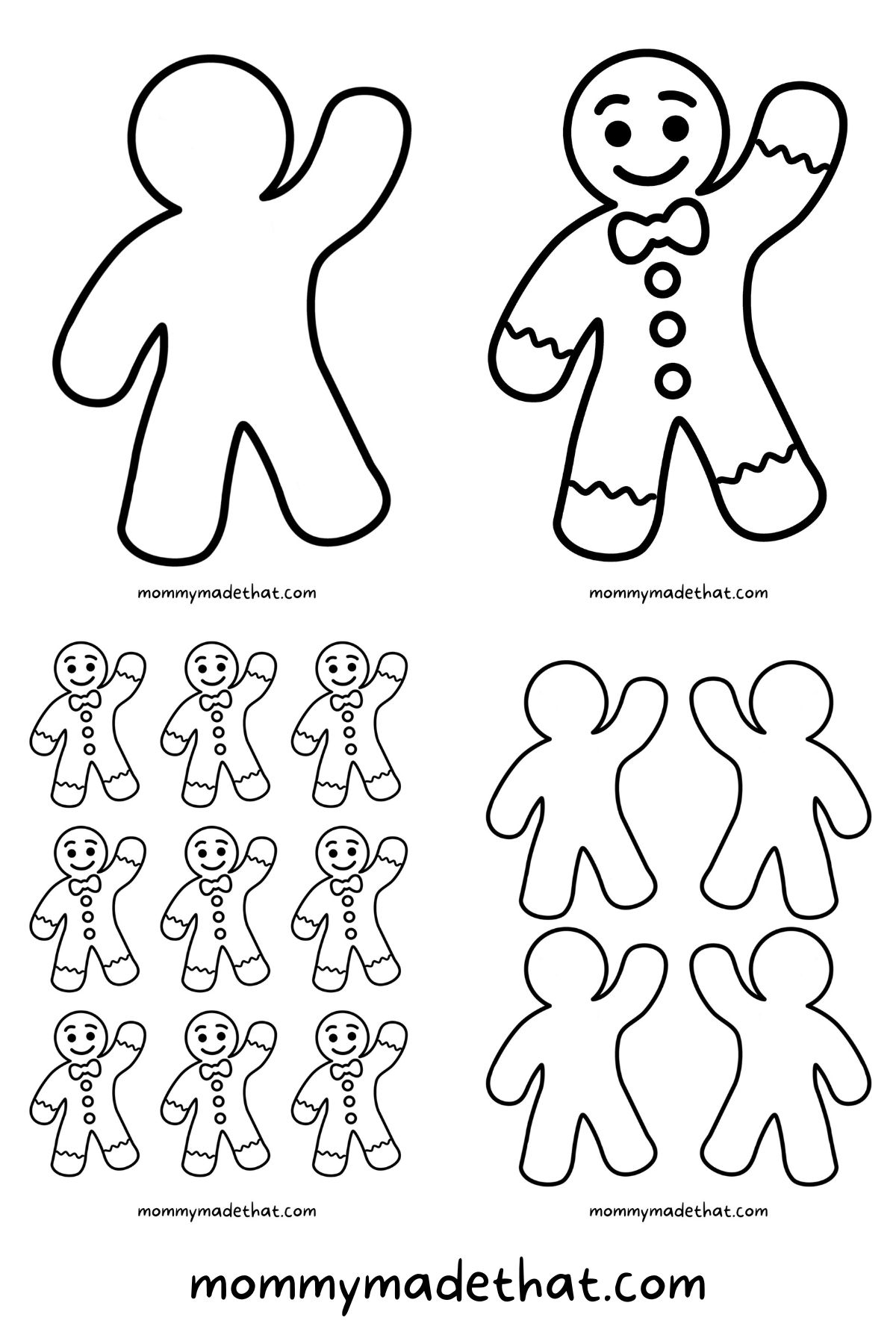 Gingerbread Man Stencil Printable