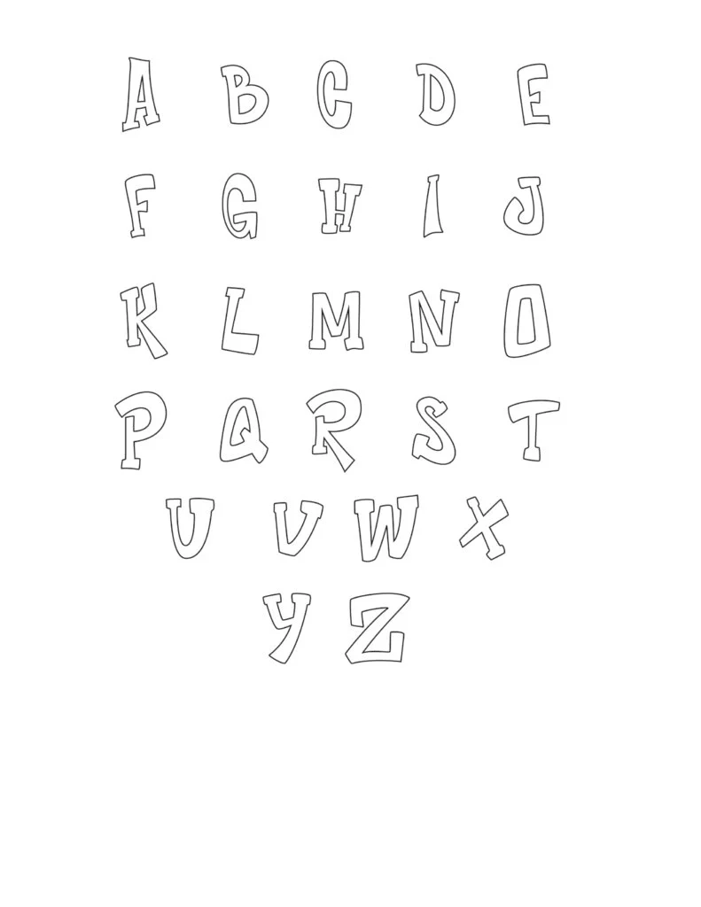 Graffiti Bubble Letters Alphabet Printable
