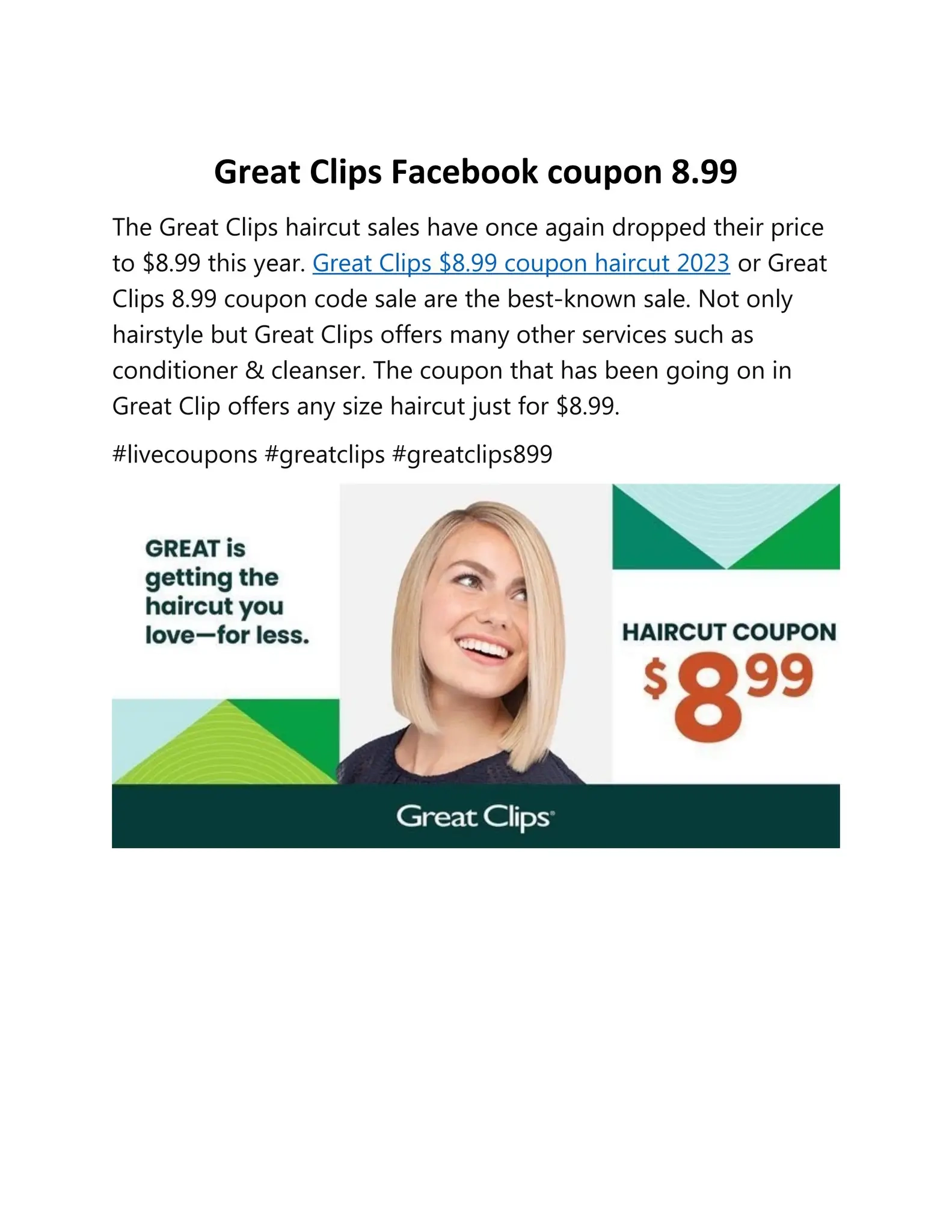 Printable Great Clip Coupon