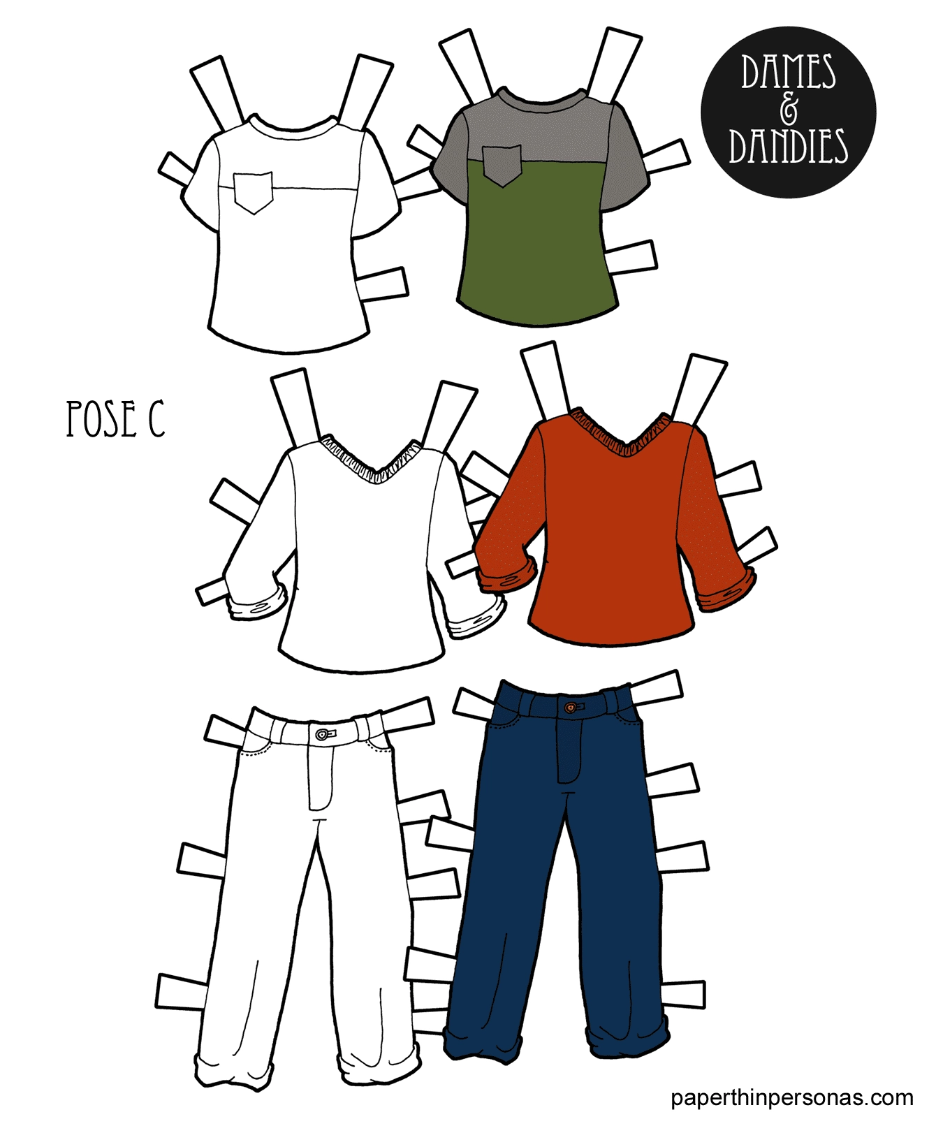 Guy Paper Doll Clothing Jeans And T Shirts To Print For Free