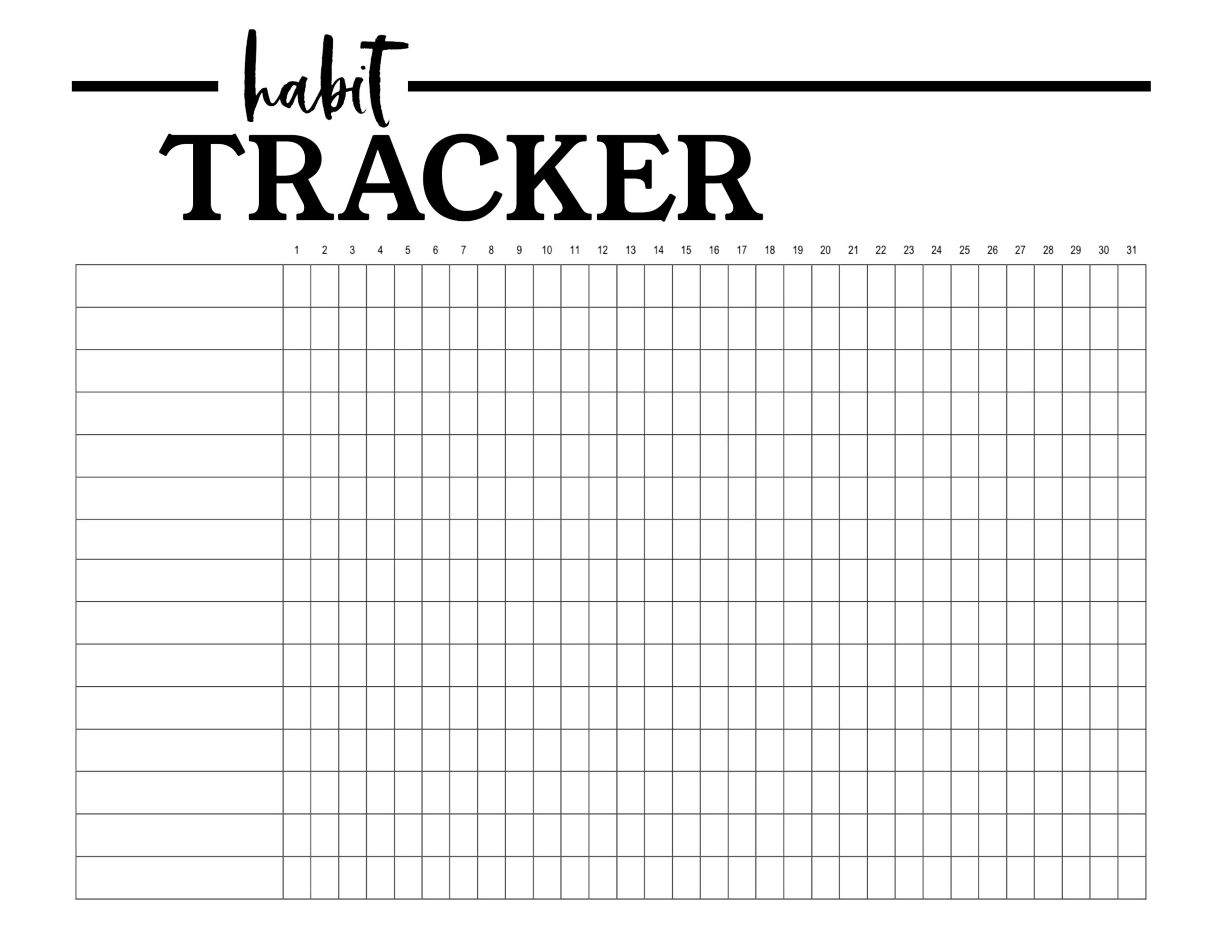 Printable Habit Tracker