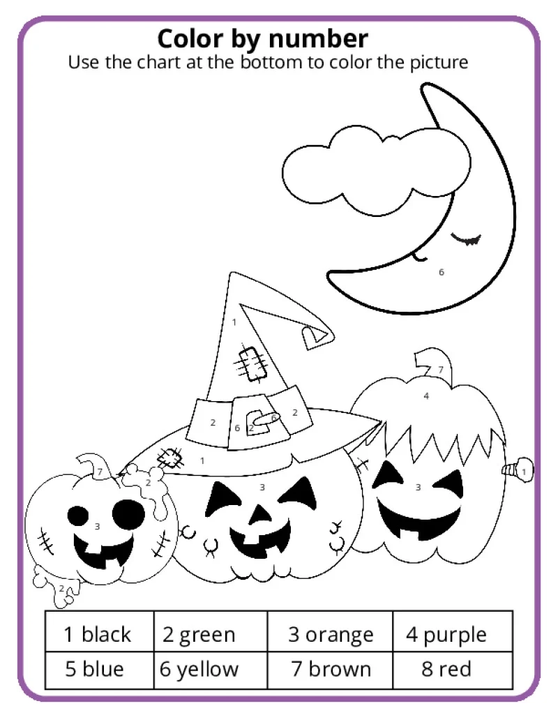 Halloween Color By Number Printable