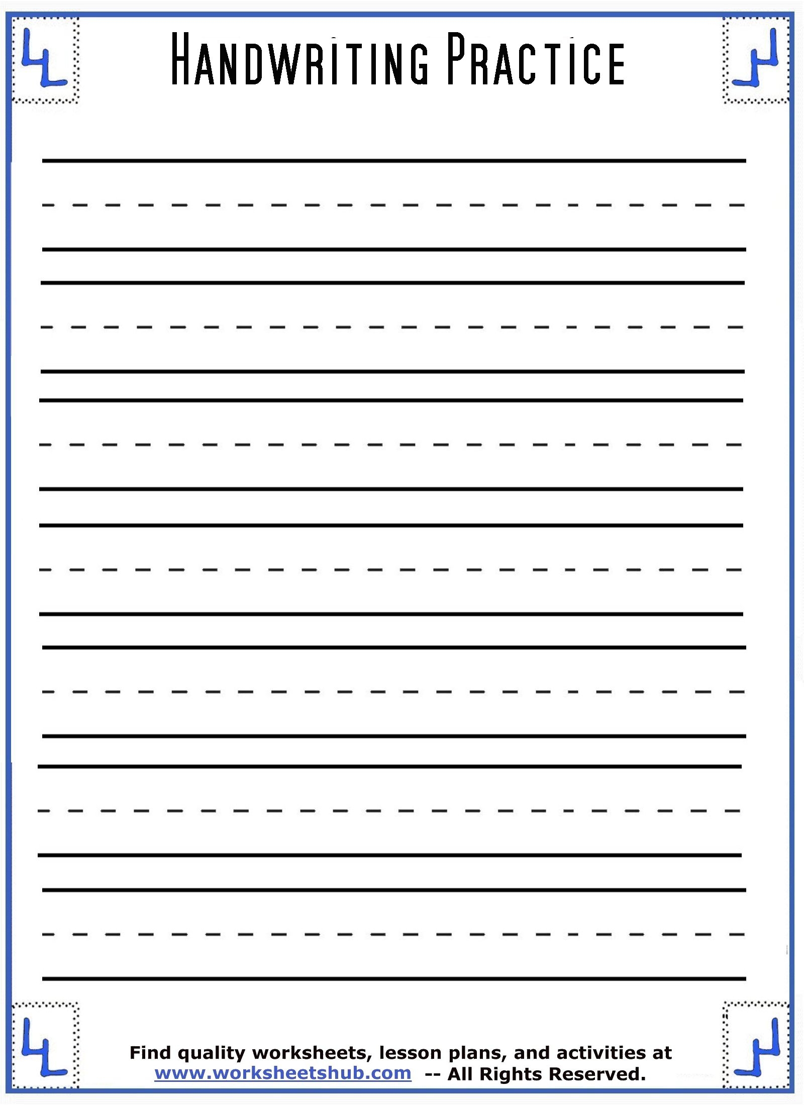 Kindergarten Ruled Paper Printable