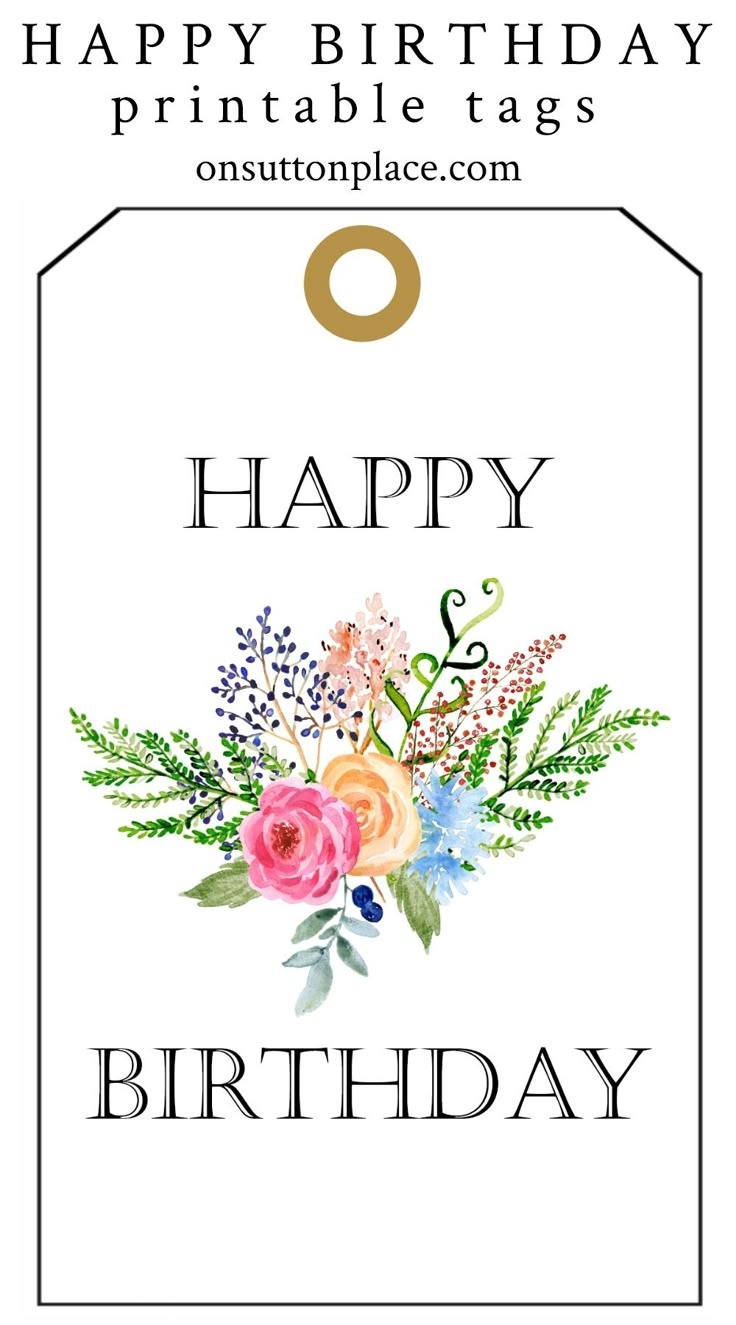 Happy Birthday Tag Printable