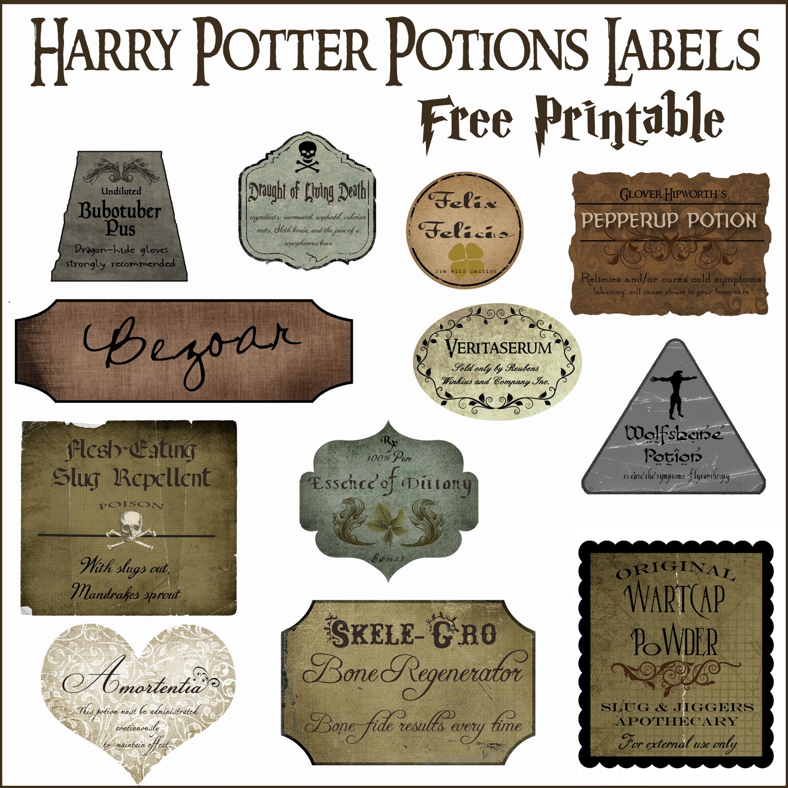 Harry Potter Birthday Parties Printables Papier Bonbon