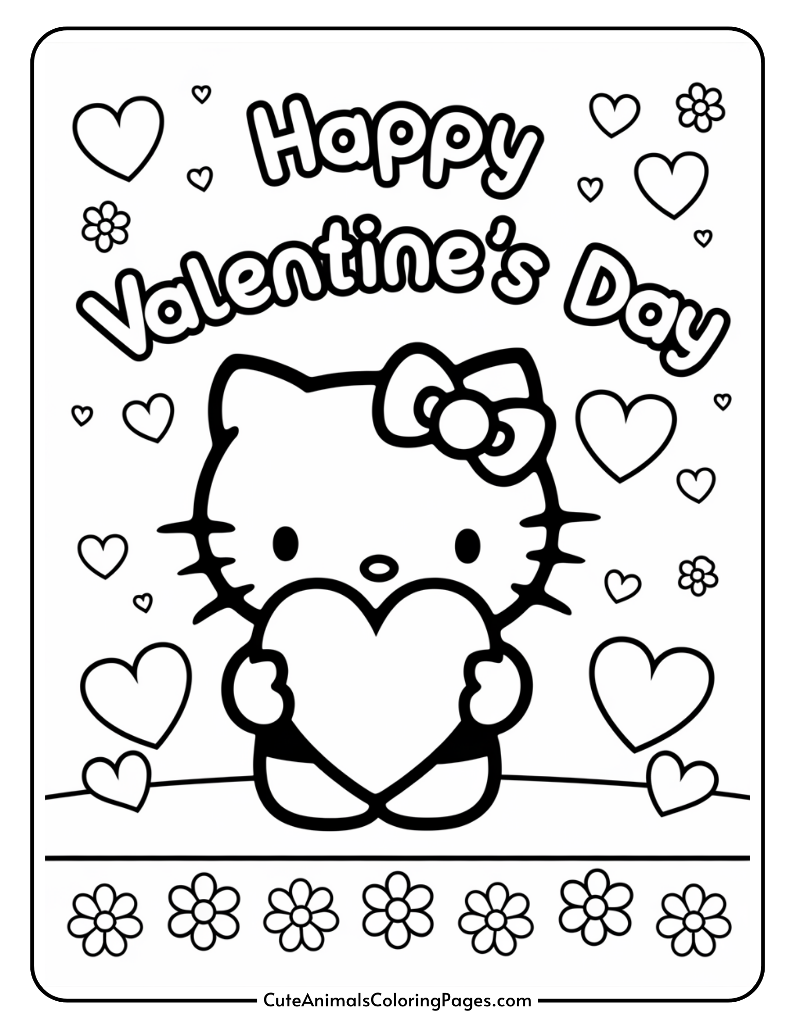 Hello Kitty Valentine Coloring Pages 12 Free Printable PDF Pages 