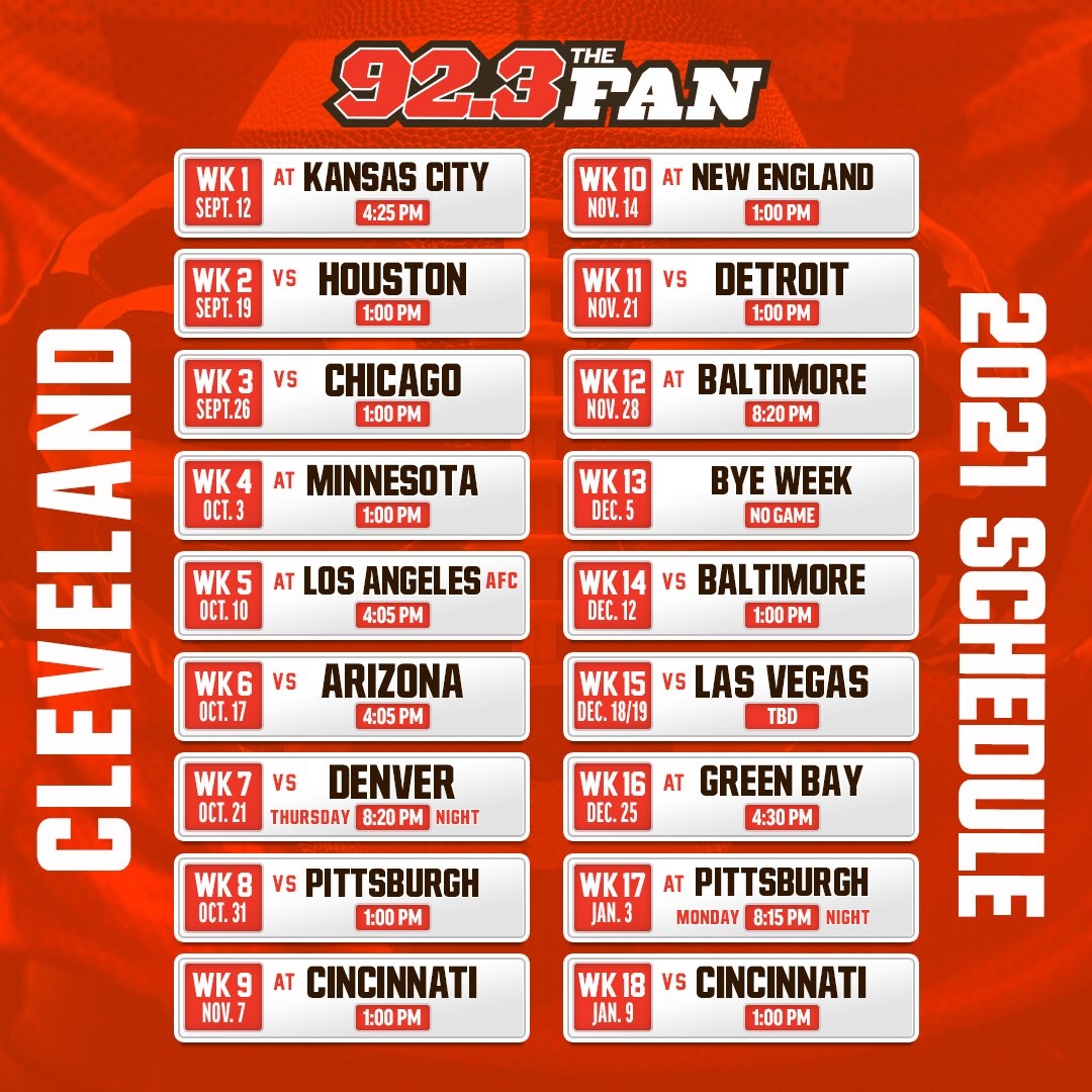Here Is A Printable 2021 22 Browns Schedule 